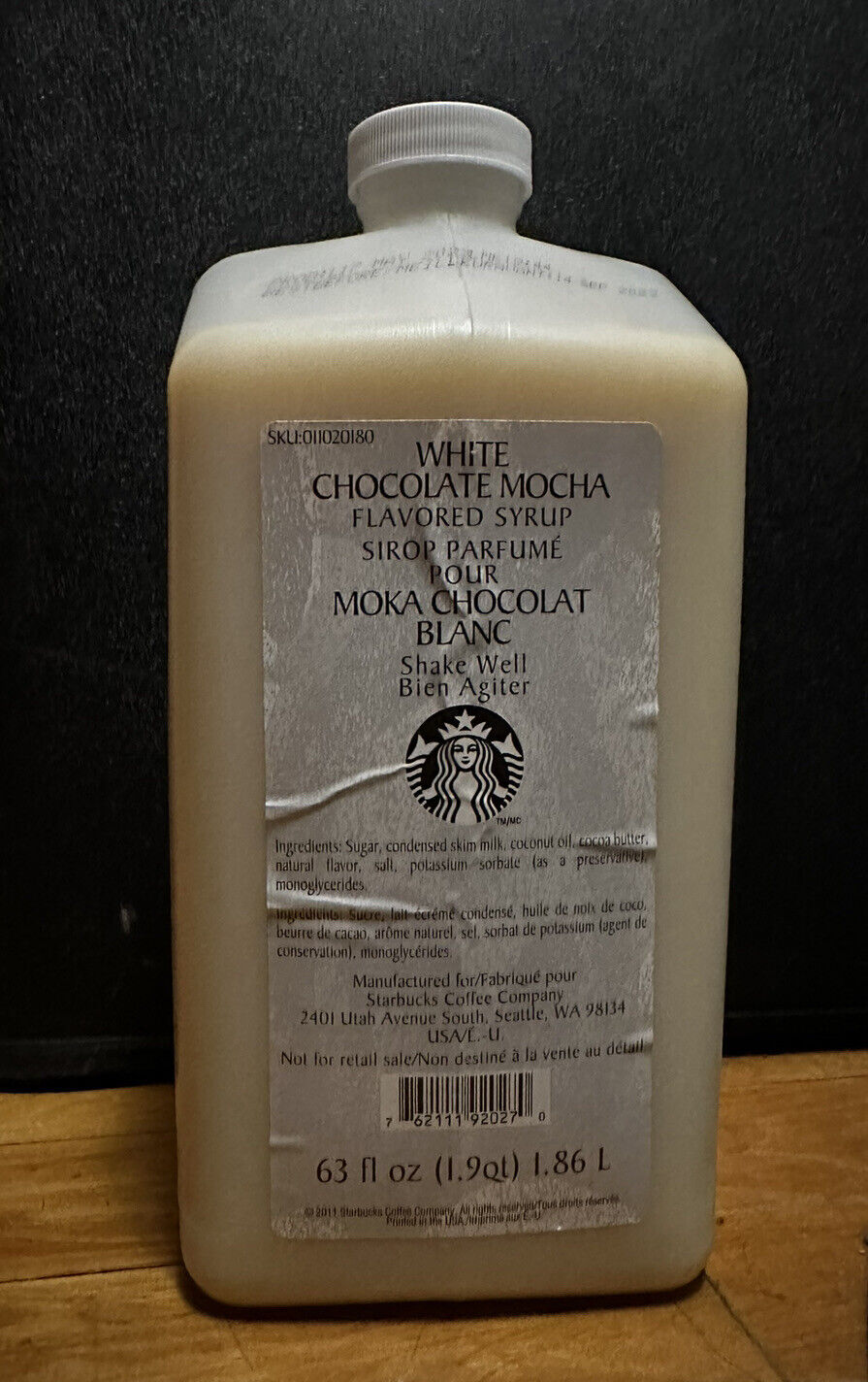 Starbucks White Chocolate Mocha Sauce Sealed 1.86L Jug
