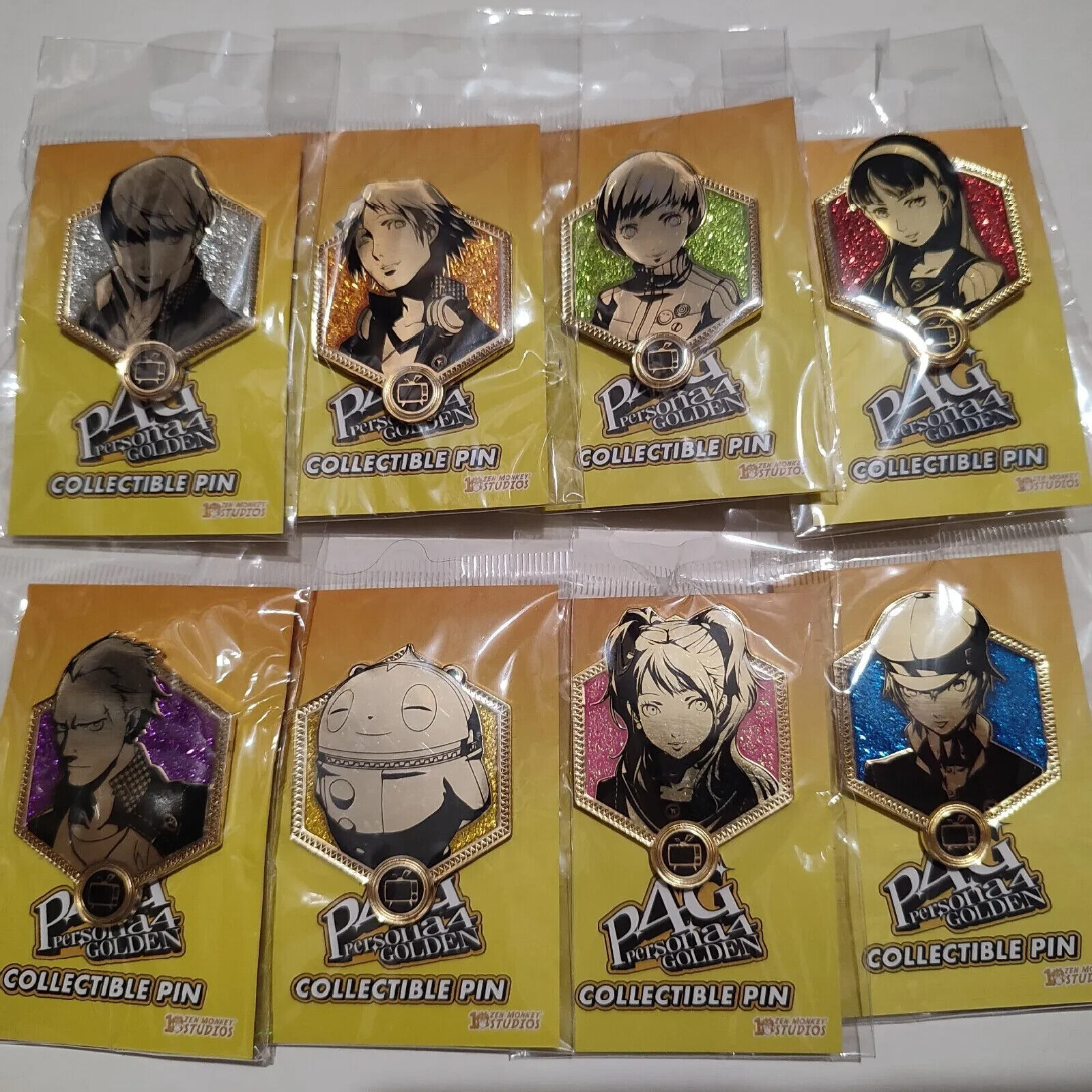 Persona 4 Golden Investigation Team Enamel Pins Set of 8 Official Collectibles