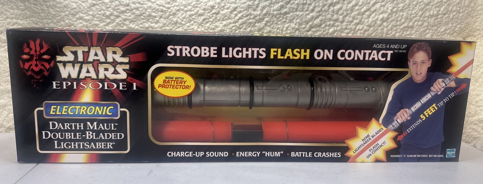 New Star Wars Episode 1 Hasbro Darth Maul Double-Bladed Electronic Lightsaber