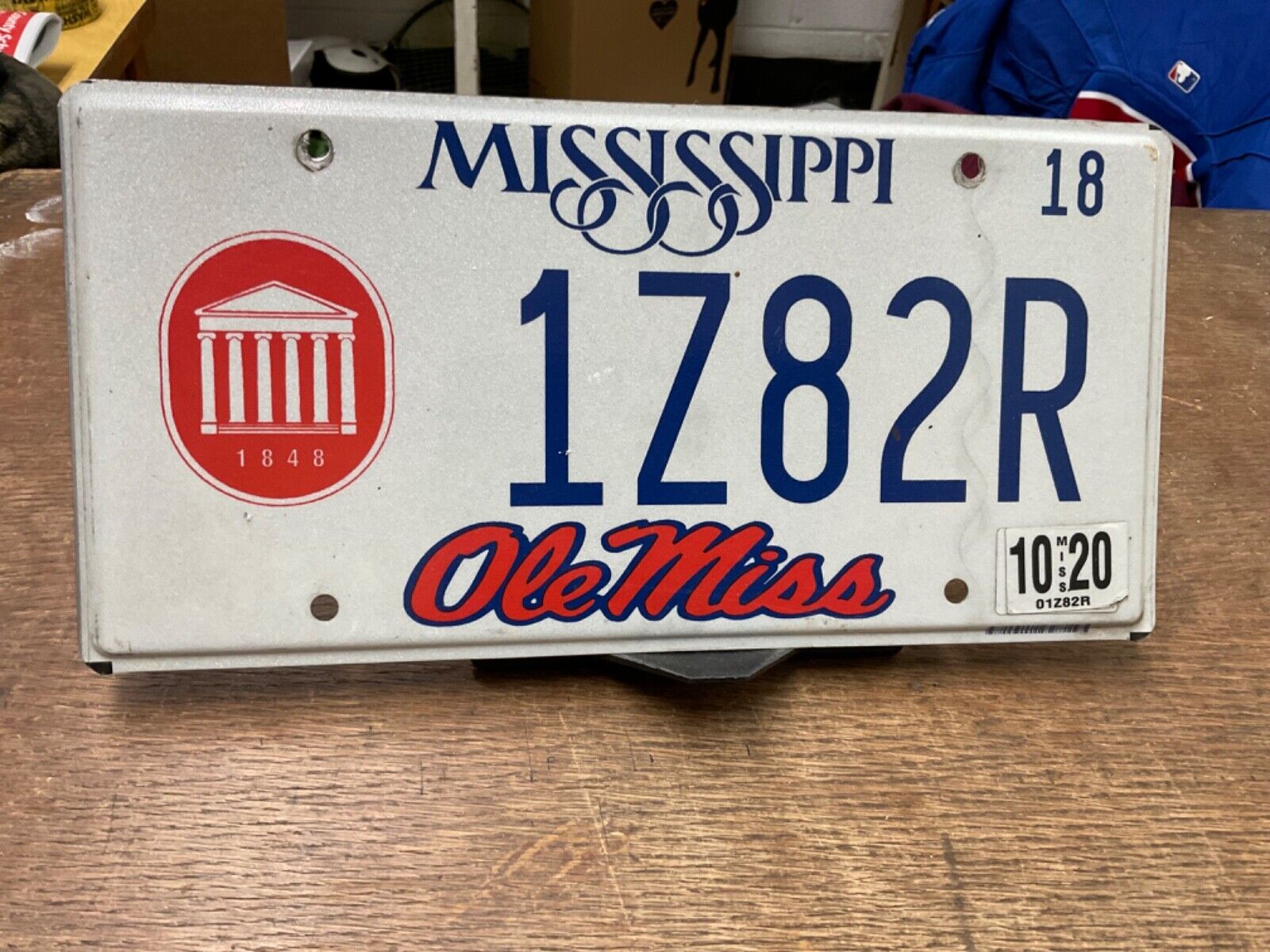 License Plate Vintage Mississippi “Ole Miss” Flat 1Z82R 2020 Rustic