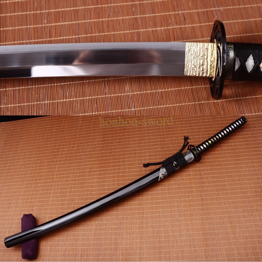 L6 Clay Tempered Japanese Katana Hadori Polishing Suguha Hamon Samurai Sword