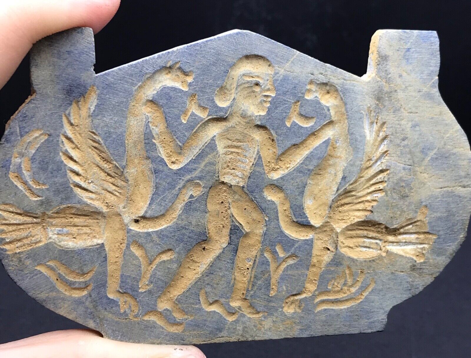 Beautiful Old Sumerian Artifact Historical Story Engrave Intaglio Amulet