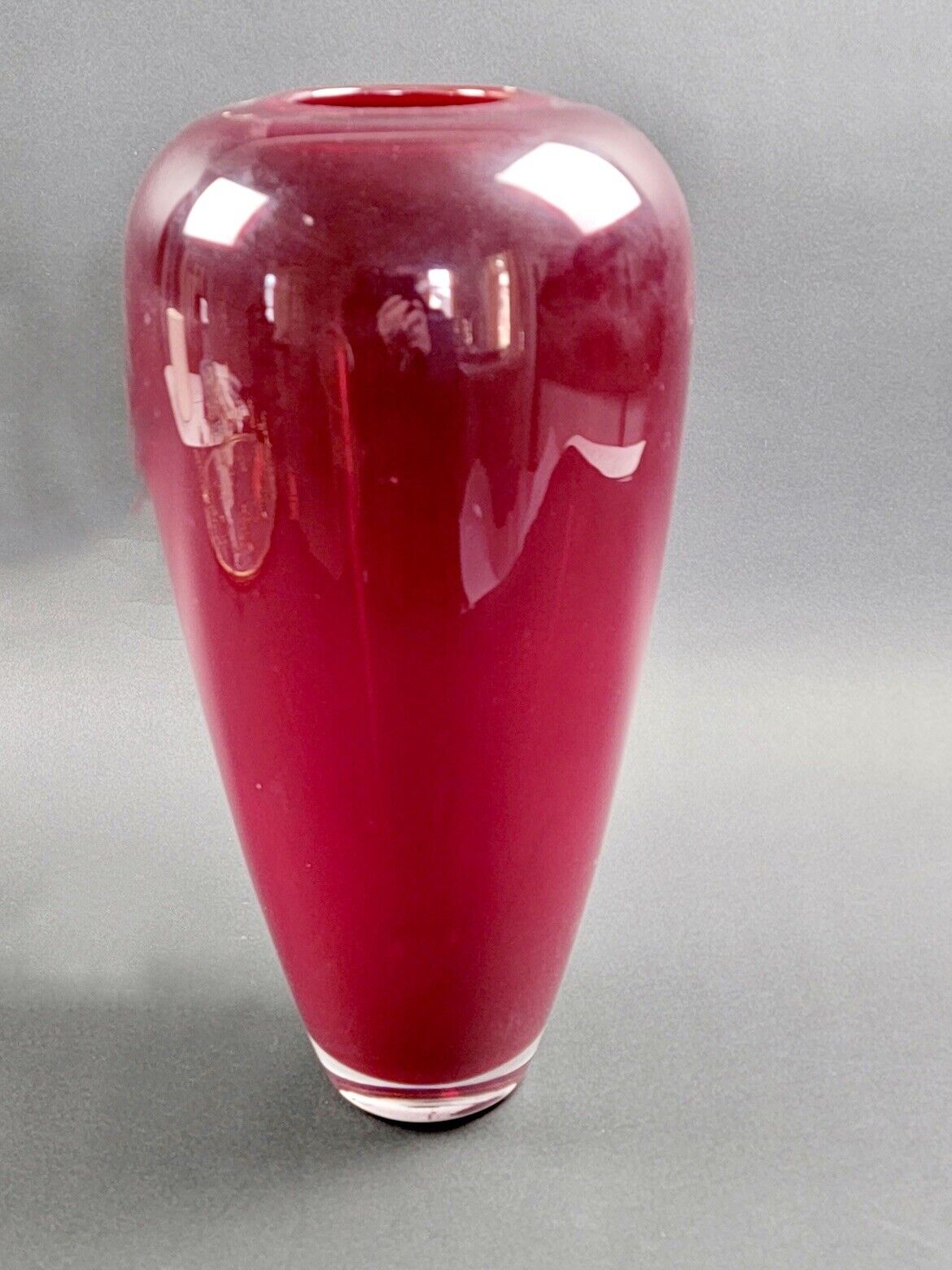 Gorgeous Large Poland Blown-Glass Ruby Red Cranberry Glass Vase