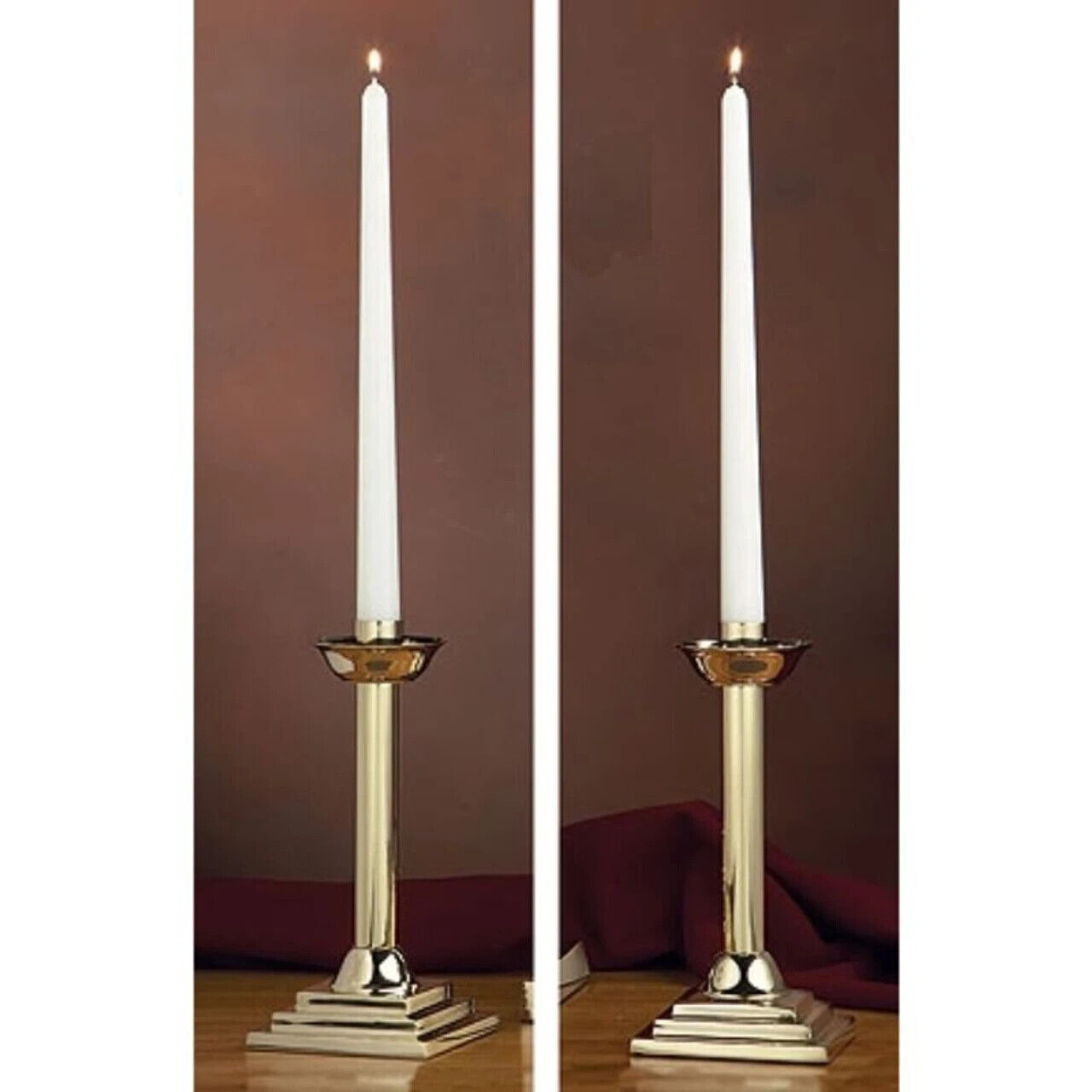 Set of 2 Solid Brass Ornate Altar Candlesticks Church or Sanctuary Use 9 In