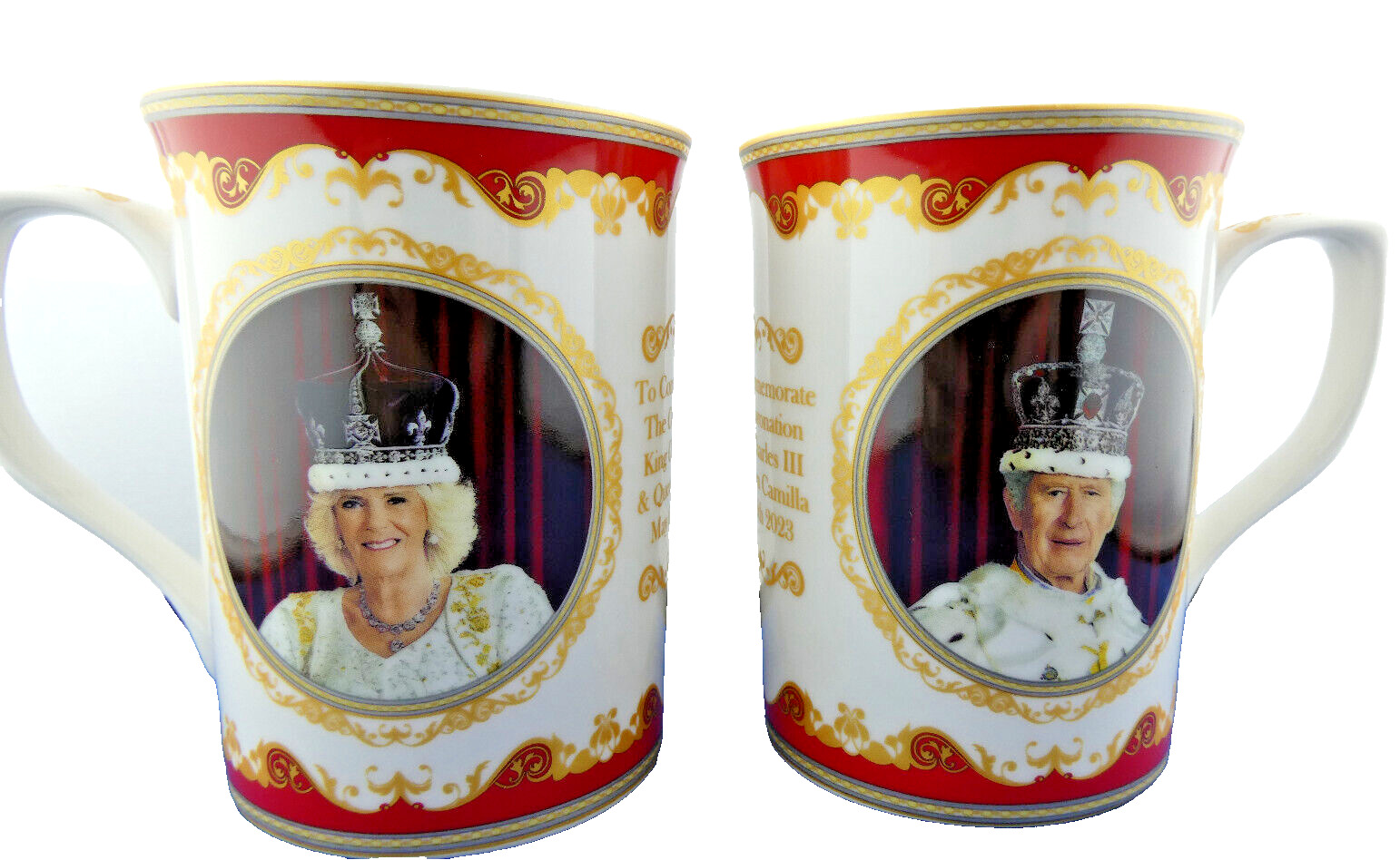 King Charles III & Queen Camilla Mug Fine China frm Royal Heritage  NEW
