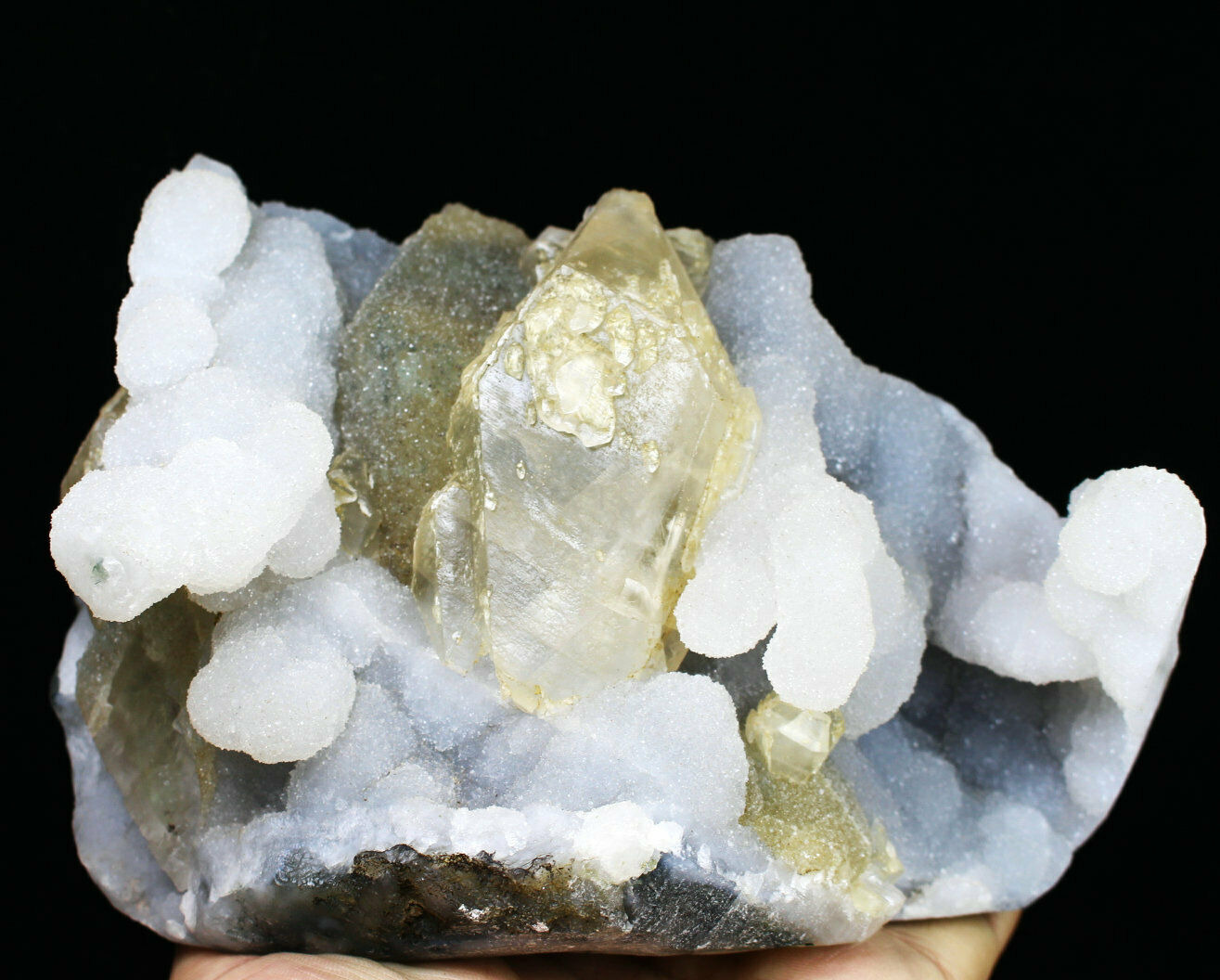  3.64lb New Find Natural Rare Calcite Symbiosis Crystal Cluster Mineral Specimen