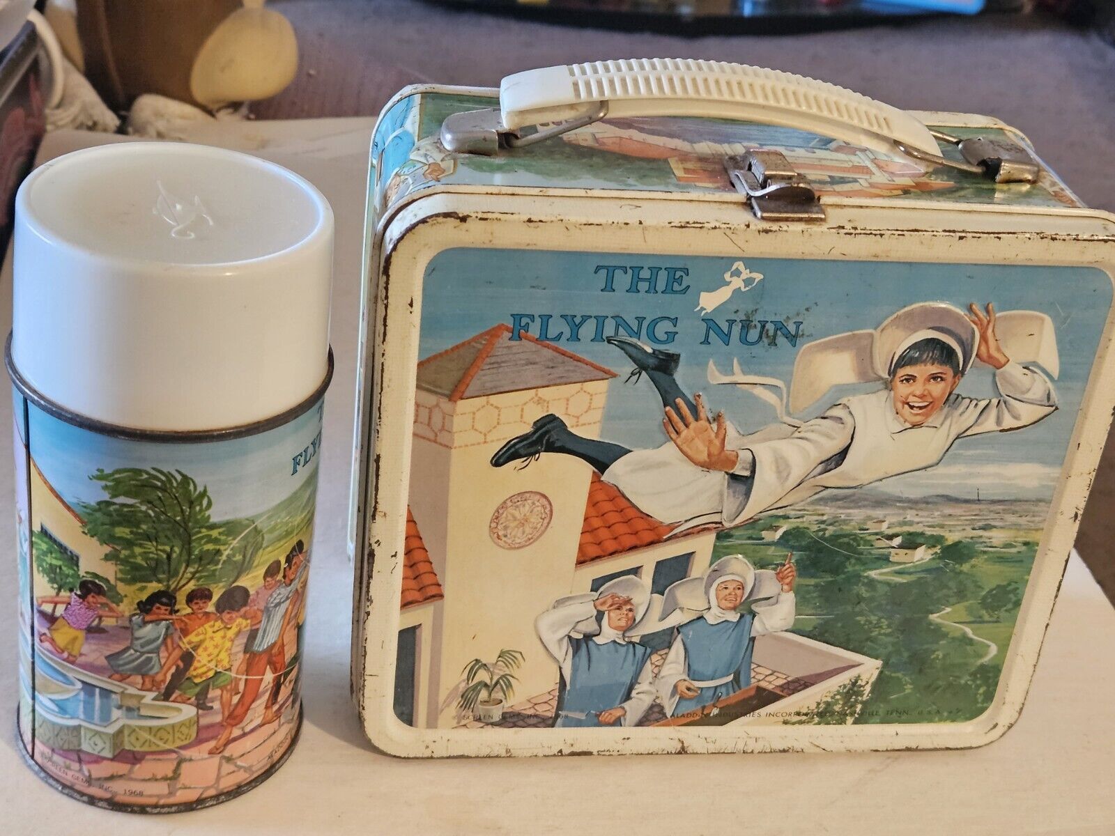 The Flying Nun metal Lunchbox And Thermos 1968..vg