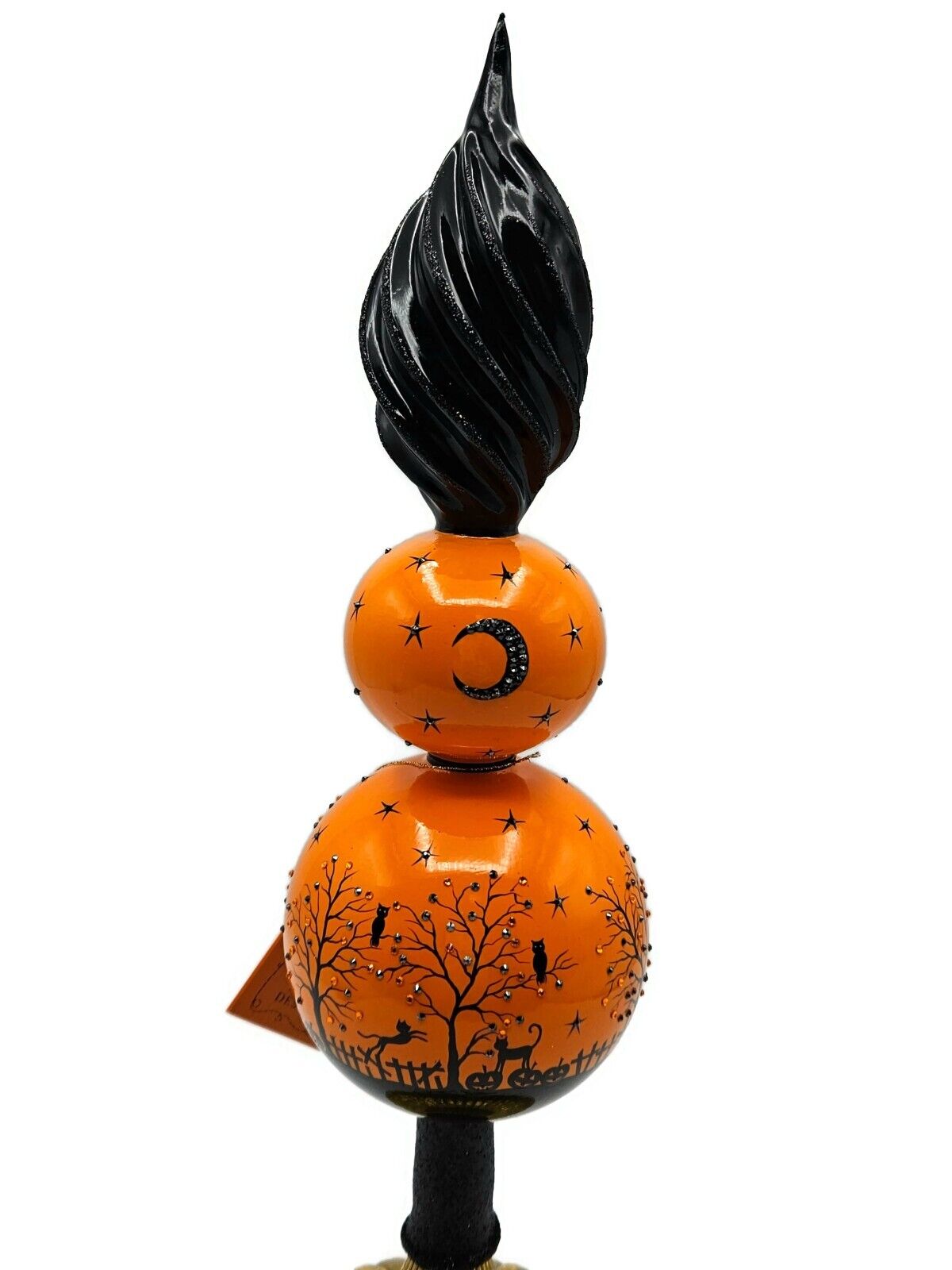 Patricia Breen Witching Hour Finial Orange Silhouette Halloween Tree Topper