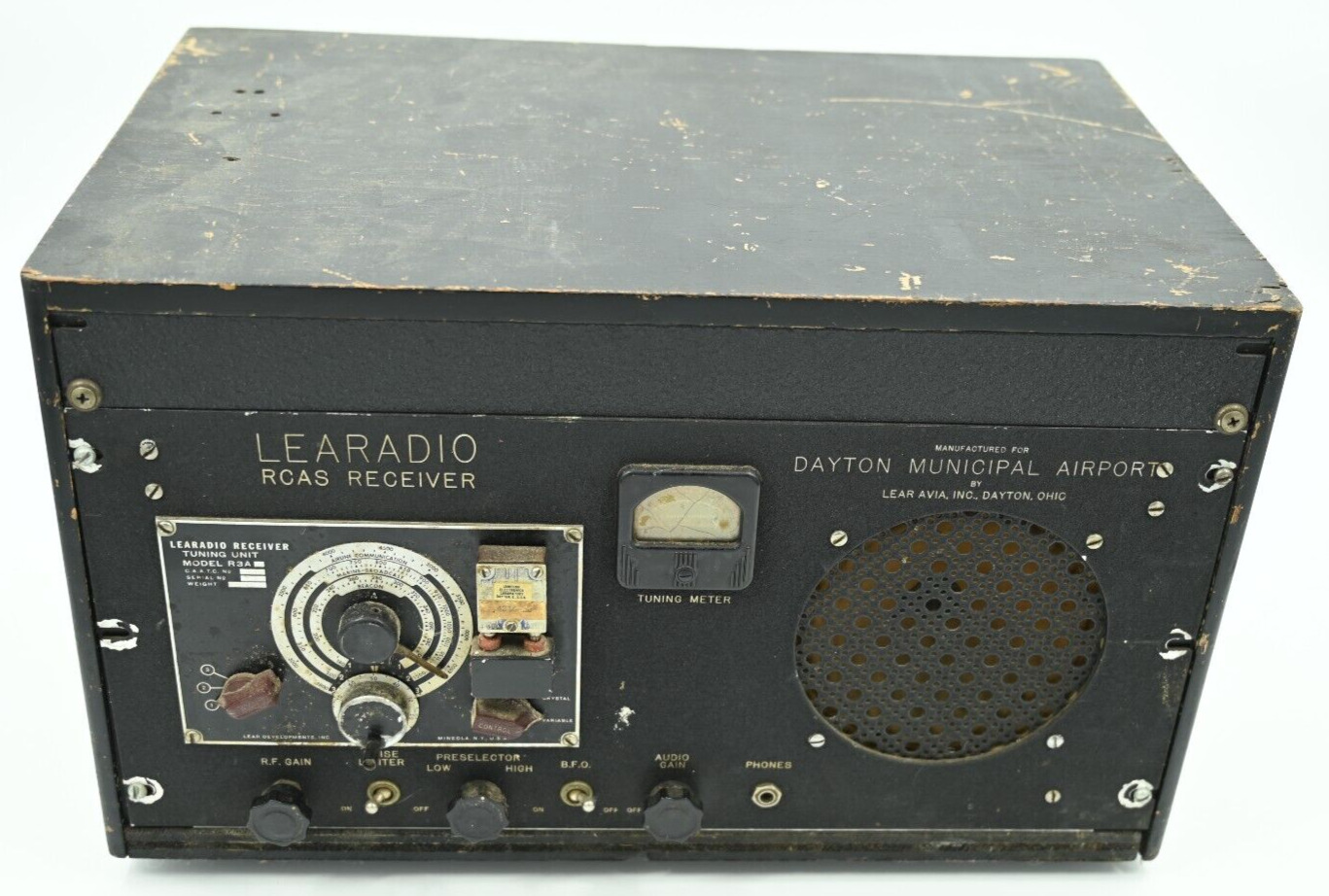 Vintage RARE Learadio RCAS Receiver with R3A Tuner for Dayton Municpal Airport