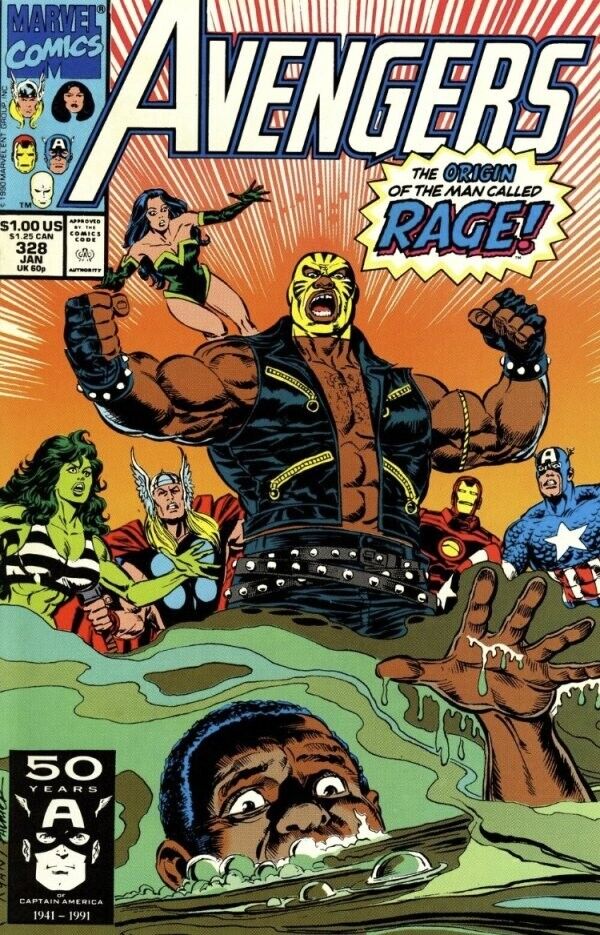 Avengers (1963) #328 Origin of Rage Direct Market VF+. Stock Image