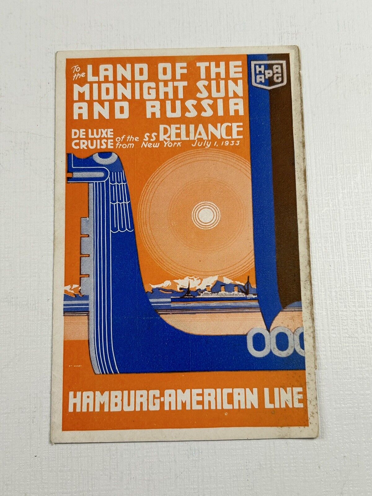 Hamburg American Line SS Reliance Ship Russia Land Midnight Sun 1933 Brochure