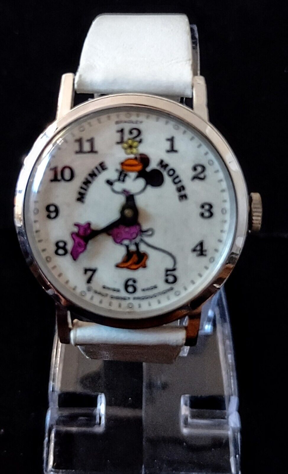 Ultra Rare/Near Pristine 1970s Swiss Made Mechanical Minnie Mouse Watch by Bradl