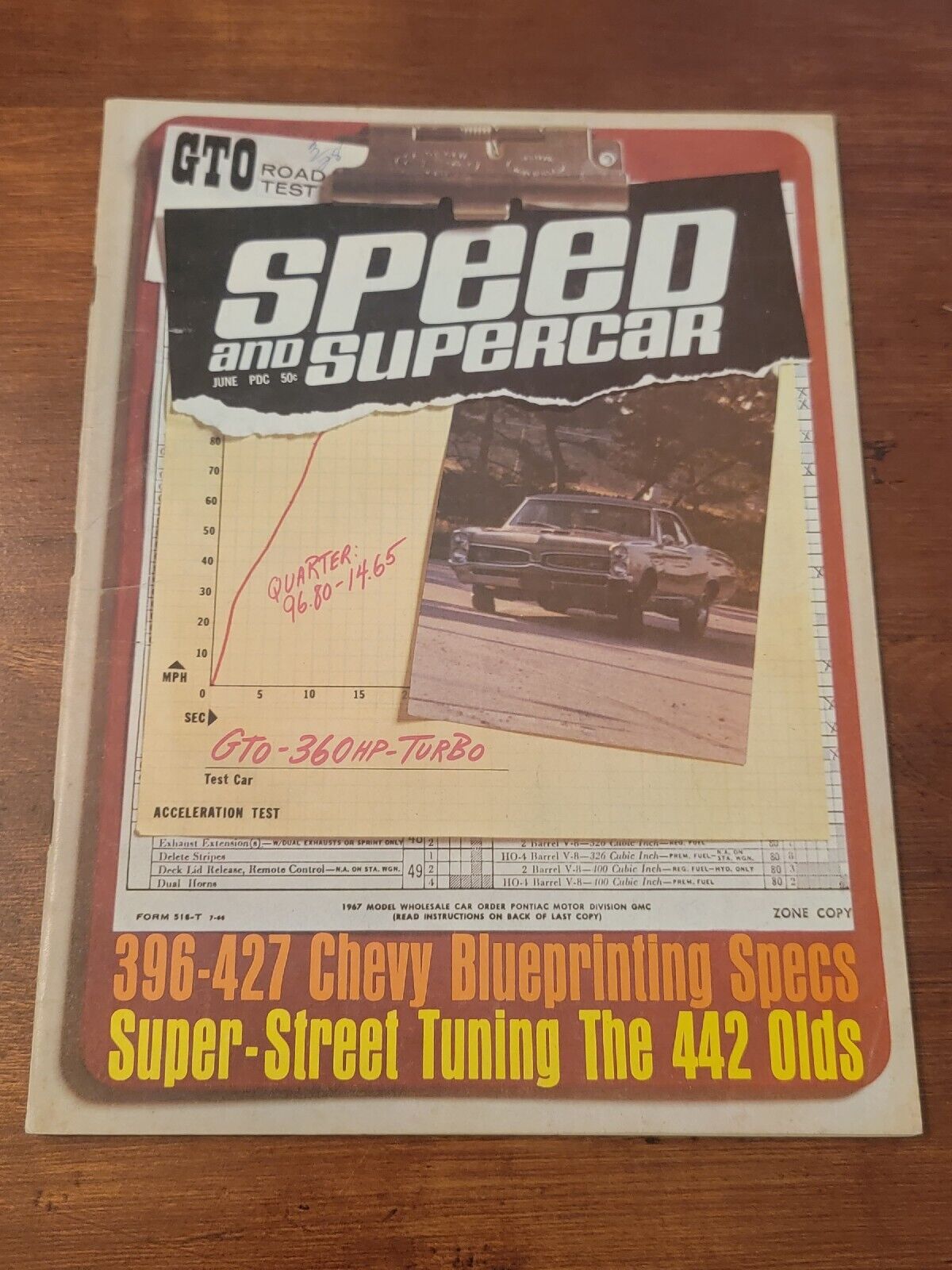 Speed and SUPERCAR Magazine June 1967 NHRA HOT RODS GTO 442 Olds 396-427 Chevy