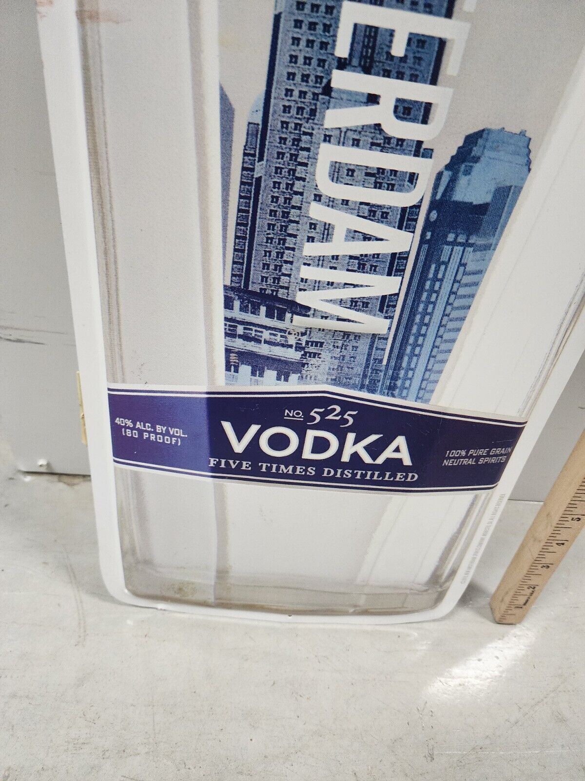 NEW AMSTERDAM Vodka Bottle Metal Tin Tacker Sign 36 X 16