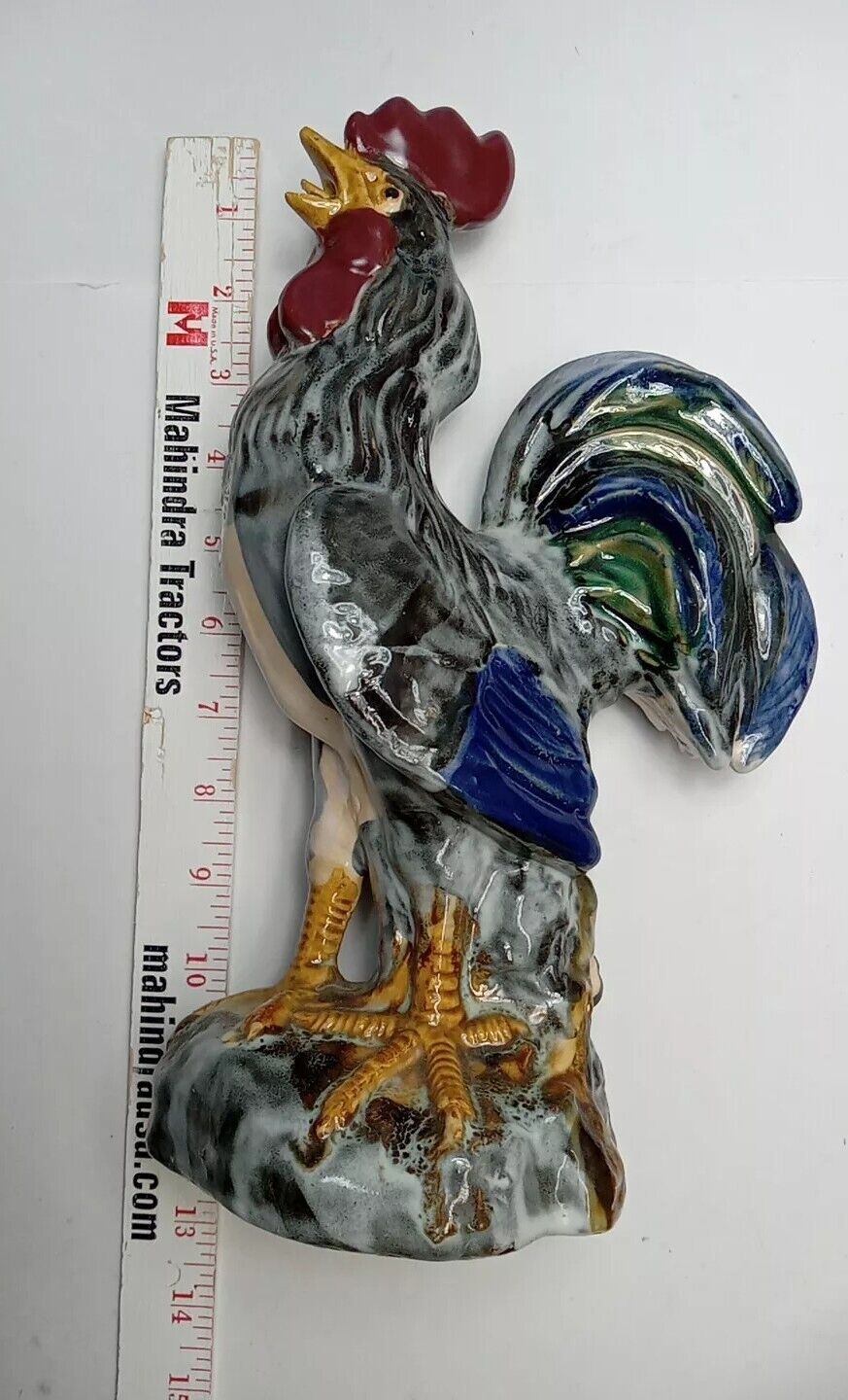 Hand Painted Ceramic Rooster Statue 12\