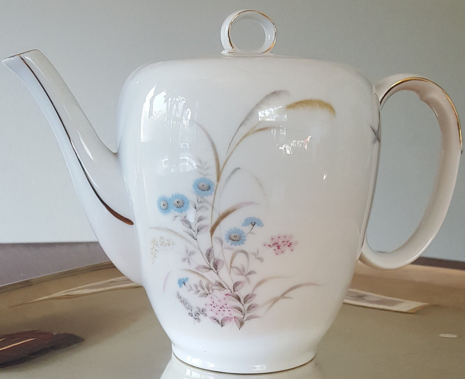 Vintage Berkshire English Bone China Teapot - Starling Design - Great Condition