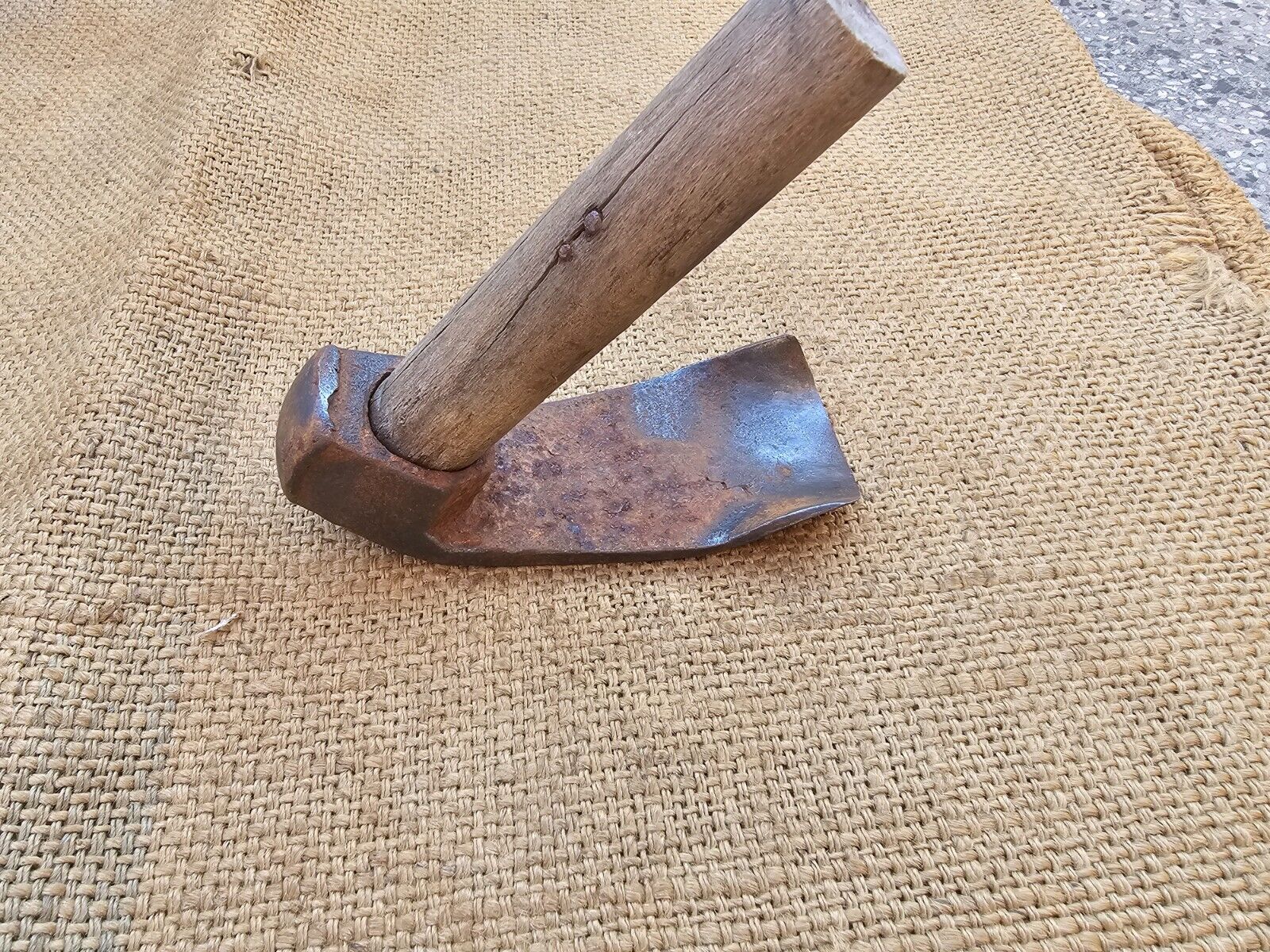 Rare Antique Hand Forged Carpenters Lipped Adze