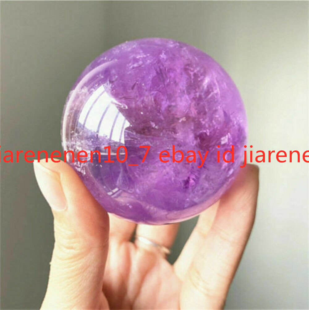 Rare Natural Amethyst Quartz Sphere Big Pretty Crystal Ball Purple Stone 40-50MM
