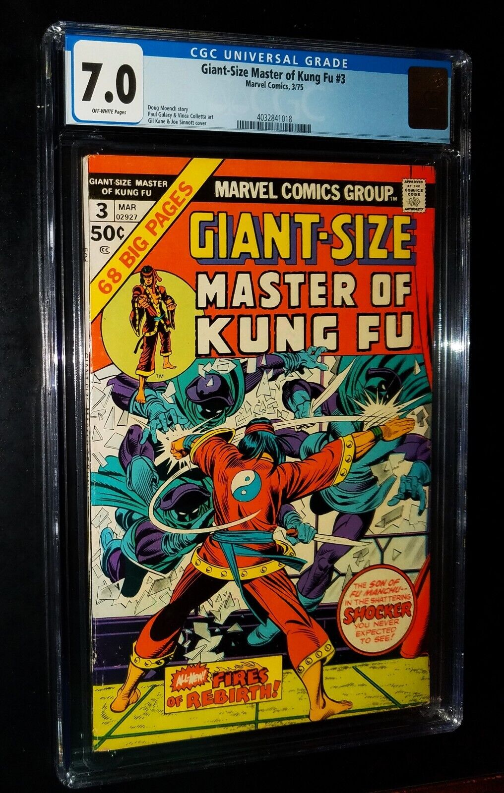 CGC GIANT SIZE MASTER OF KUNG FU CGC #3 1975 Marvel Comics CGC 7.0 FN/VF