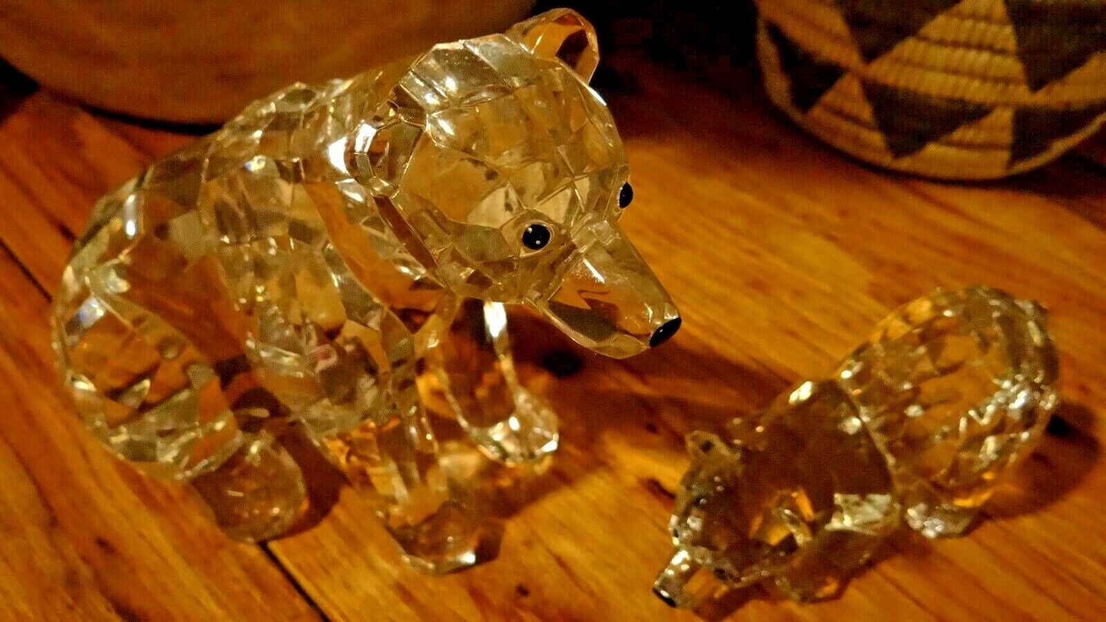 Faux Crystal Polar Bear Figurines Set Of 2