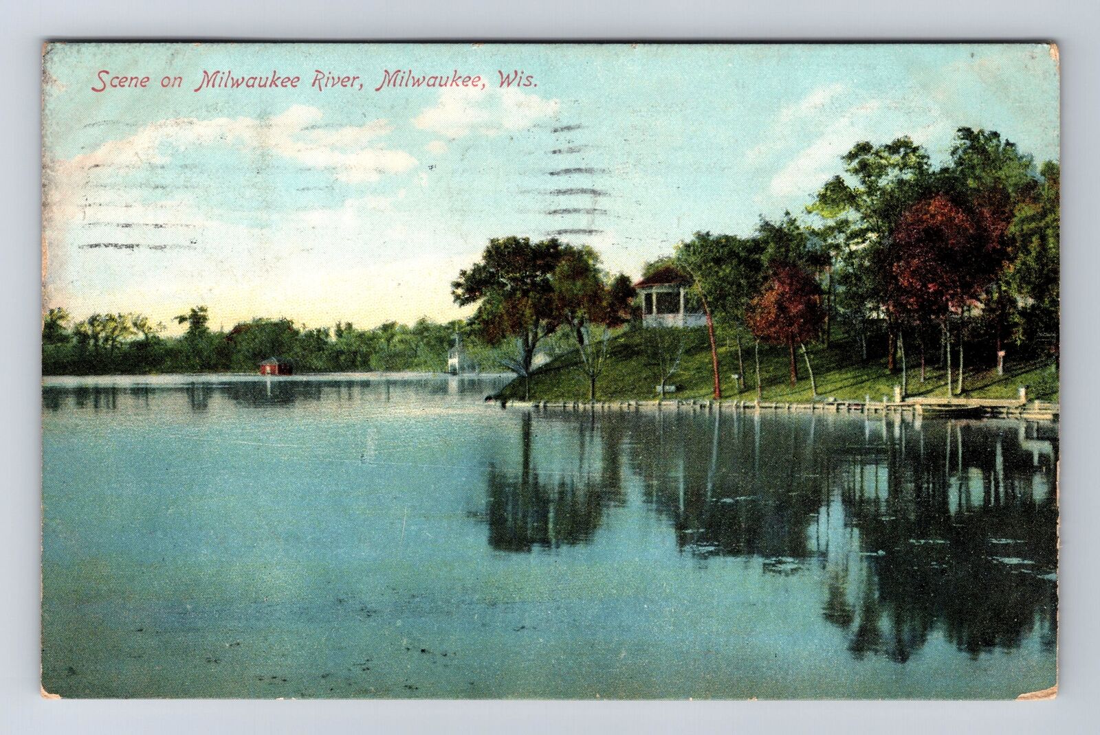Milwaukee WI-Wisconsin, Scene On Milwaukee River, Vintage c1909 Postcard