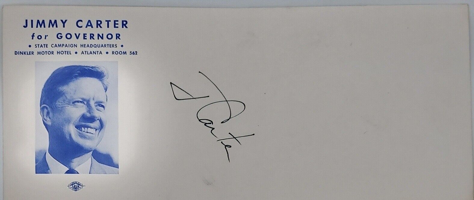 Jimmy Carter Signed For Governor Original Envelope Autographed RARE