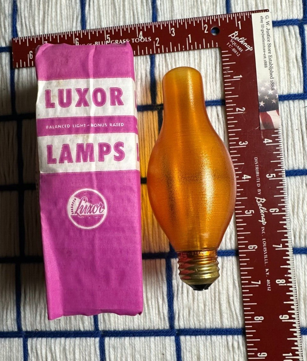 new 40w AMBER H19 chimney LIGHT BULB spun flamescent 40H19  LUXOR by DURO-TEST