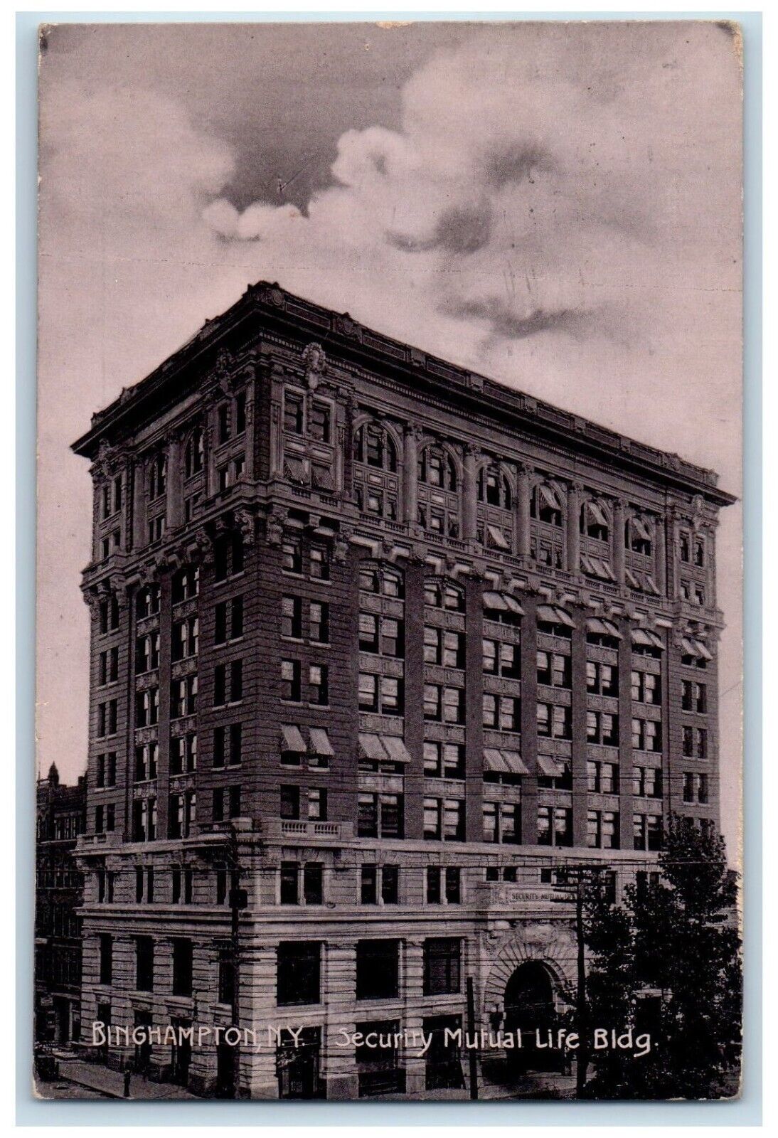 1907 Security Mutual Life Building Binghampton New York Vintage Antique Postcard
