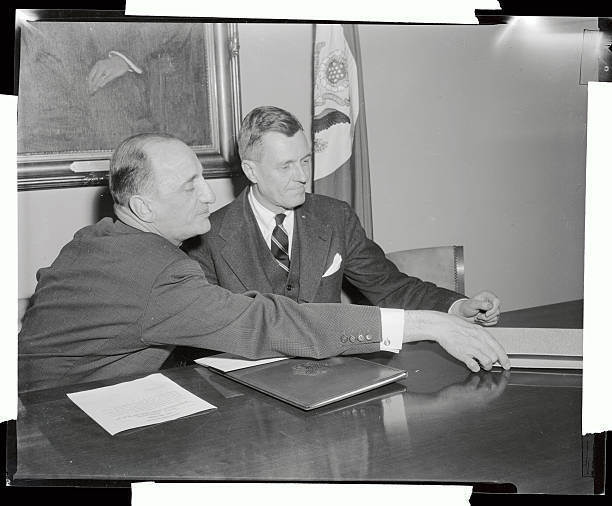 German Affairs Official Meeting with United States Assistant 1955 Photo