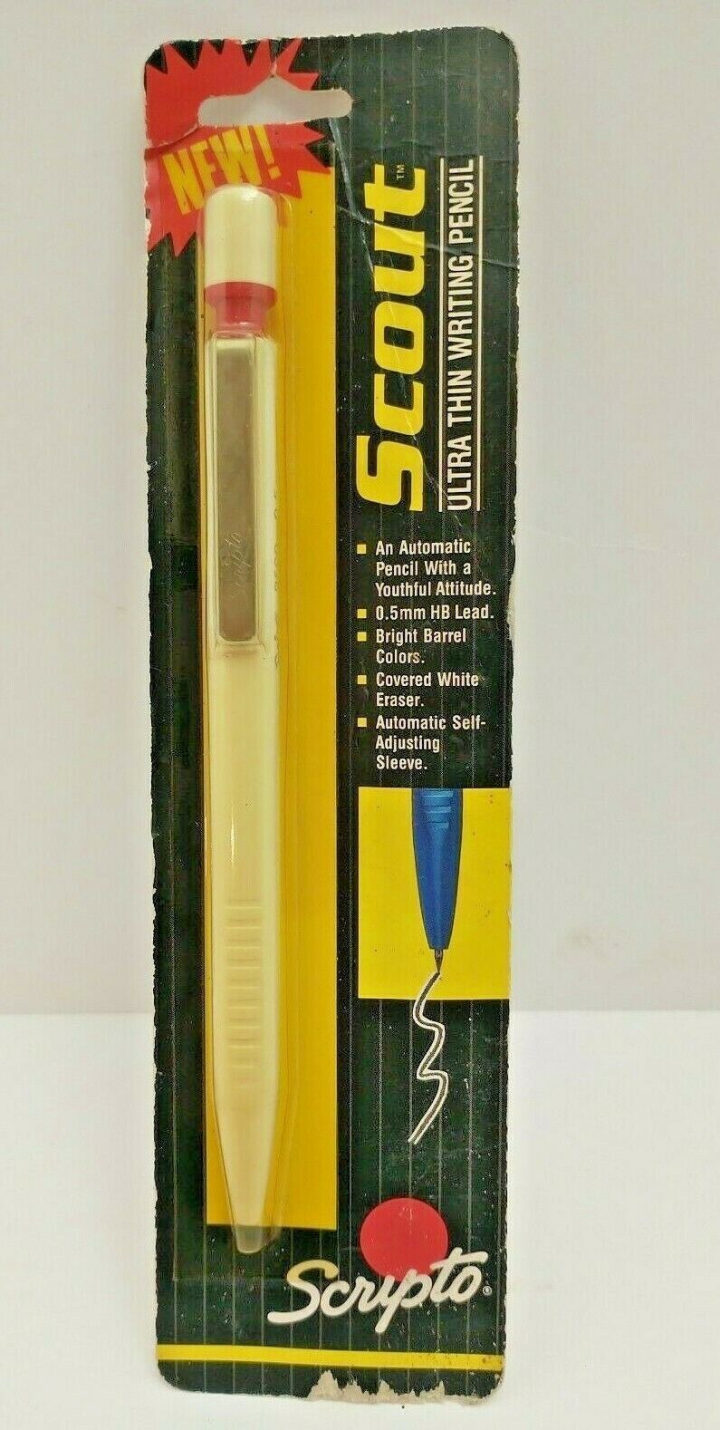Vintage1991 Scripto SCOUT Ultra Thin Writing Mechanical Pencil 0.5mm HB Lead