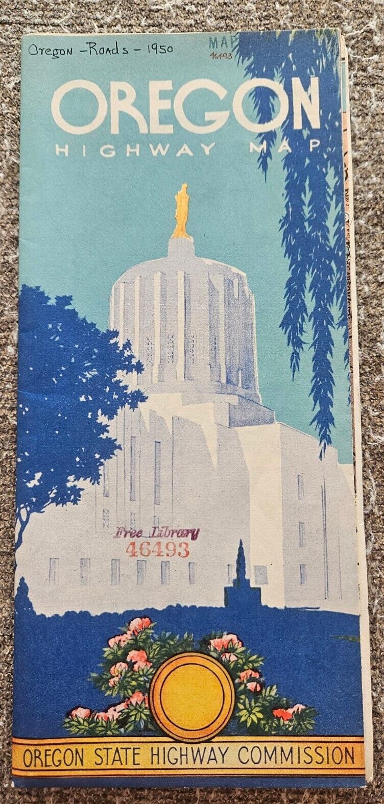 1950 Oregon State Highway Commission Road Map