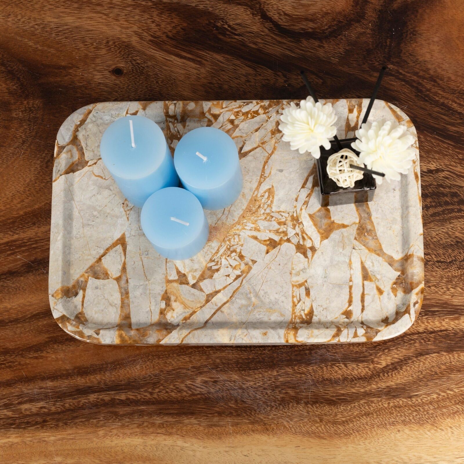 Luxurious Handmade Tray, Genuine Marble Tray, 12x8x1inch, 100% Natural Marble...