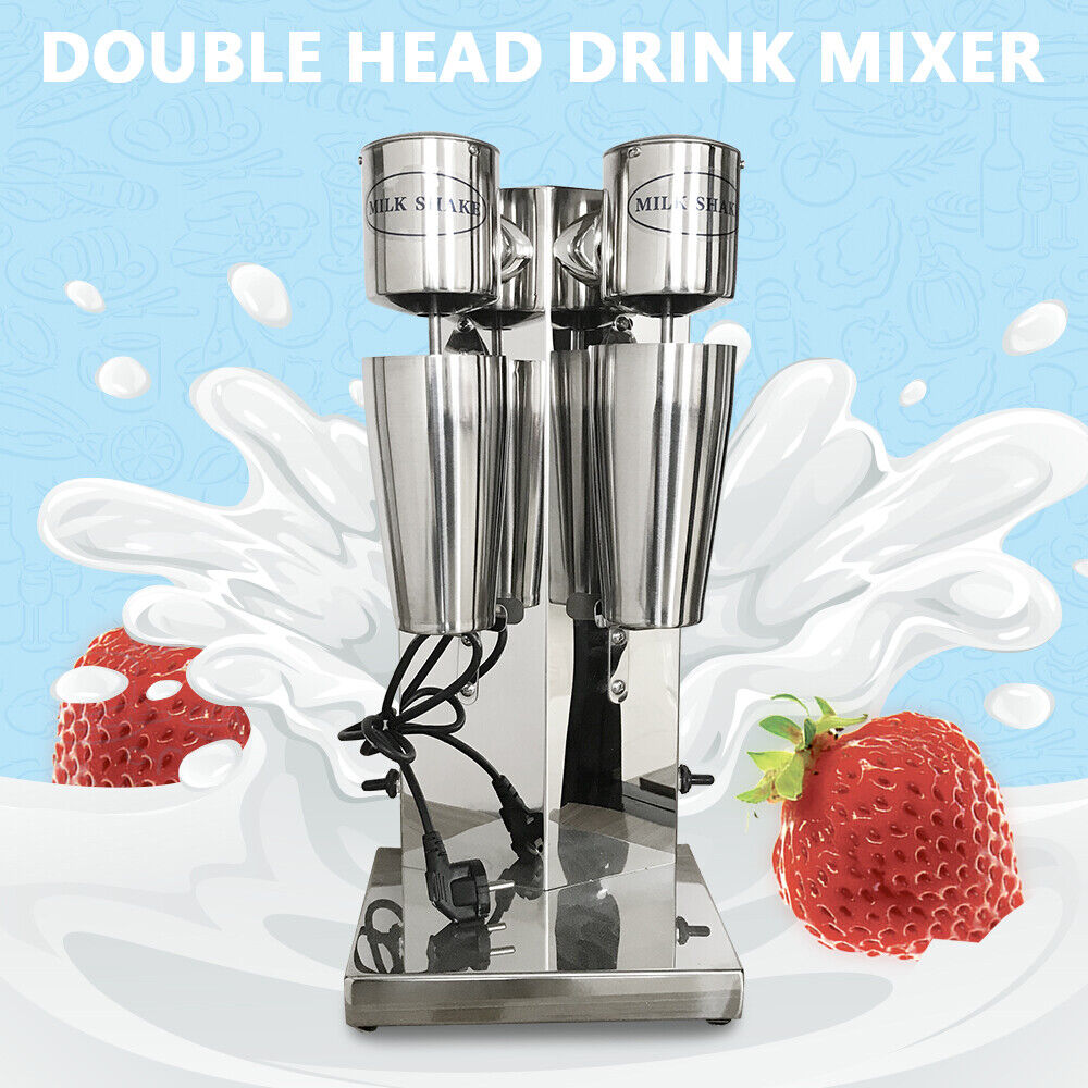 Commercial Stainless Steel Milk Shake Machine Double Head Drink Mixer 110V 360W