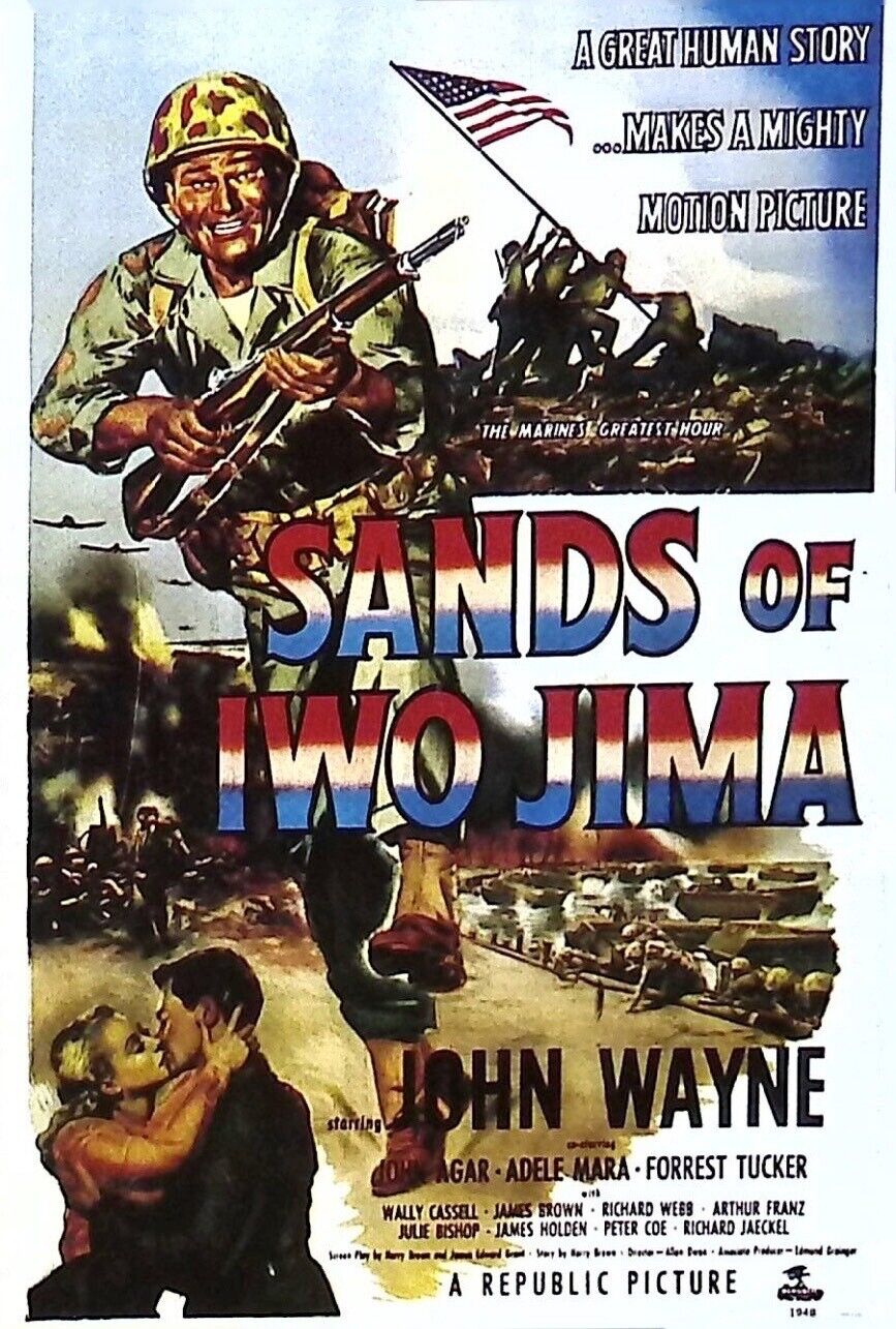 JOHN WAYNE SANDS OF IWO JIMA POST CARD