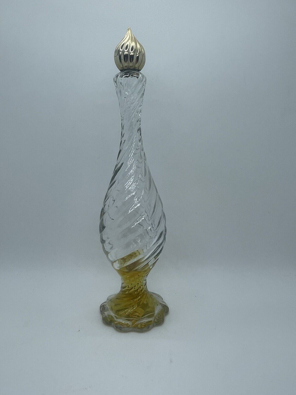 Avon Vintage Unforgettable Cologne Glass Bottle With Gold Color Cap. 1/4 Full