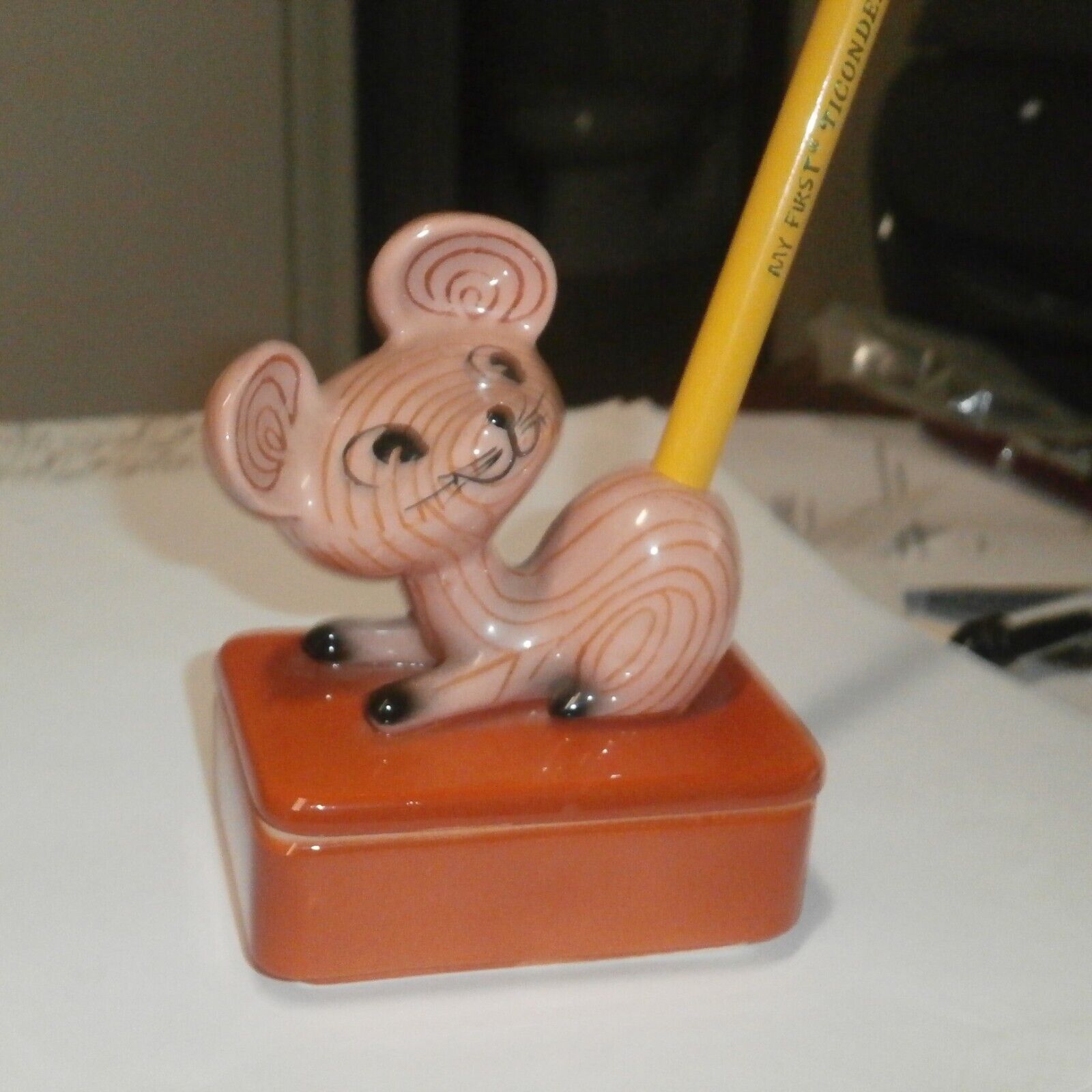 Holt Howard Merry Mouse Trinket Dish Pencil Holder Mid Century