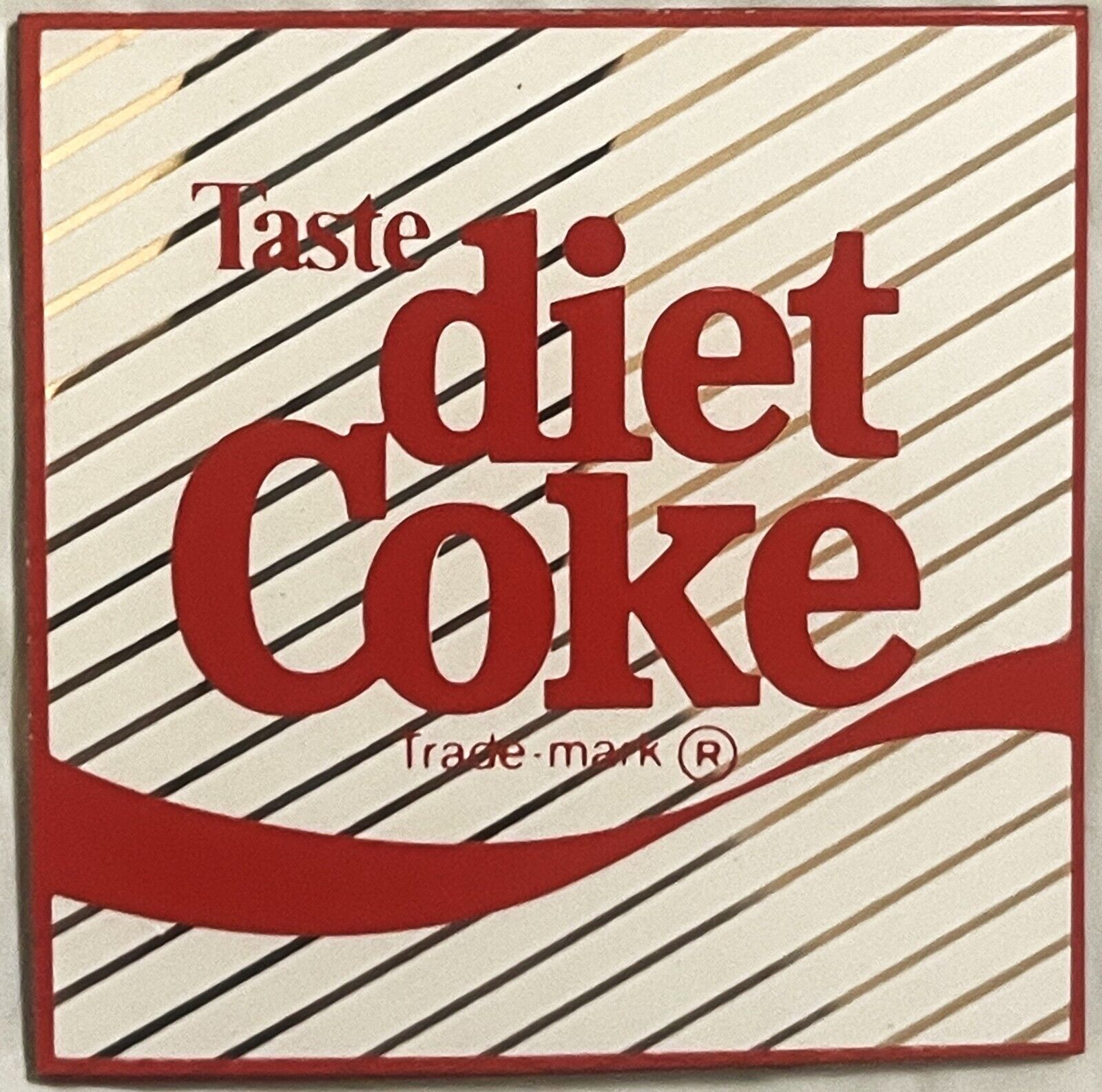 Vintage 1980s Diet Coke Coca Cola Beverage Refrigerator Magnet, Unique Americana