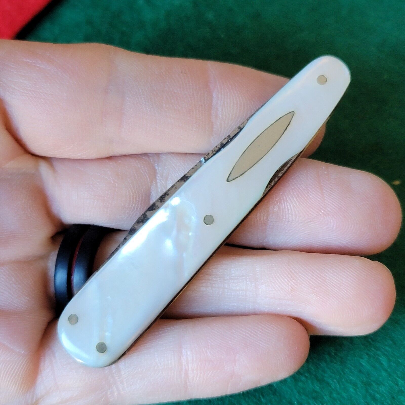 Old Vintage Antique Cattaraugus Pearl Manicure Pen Fob Pocket Knife