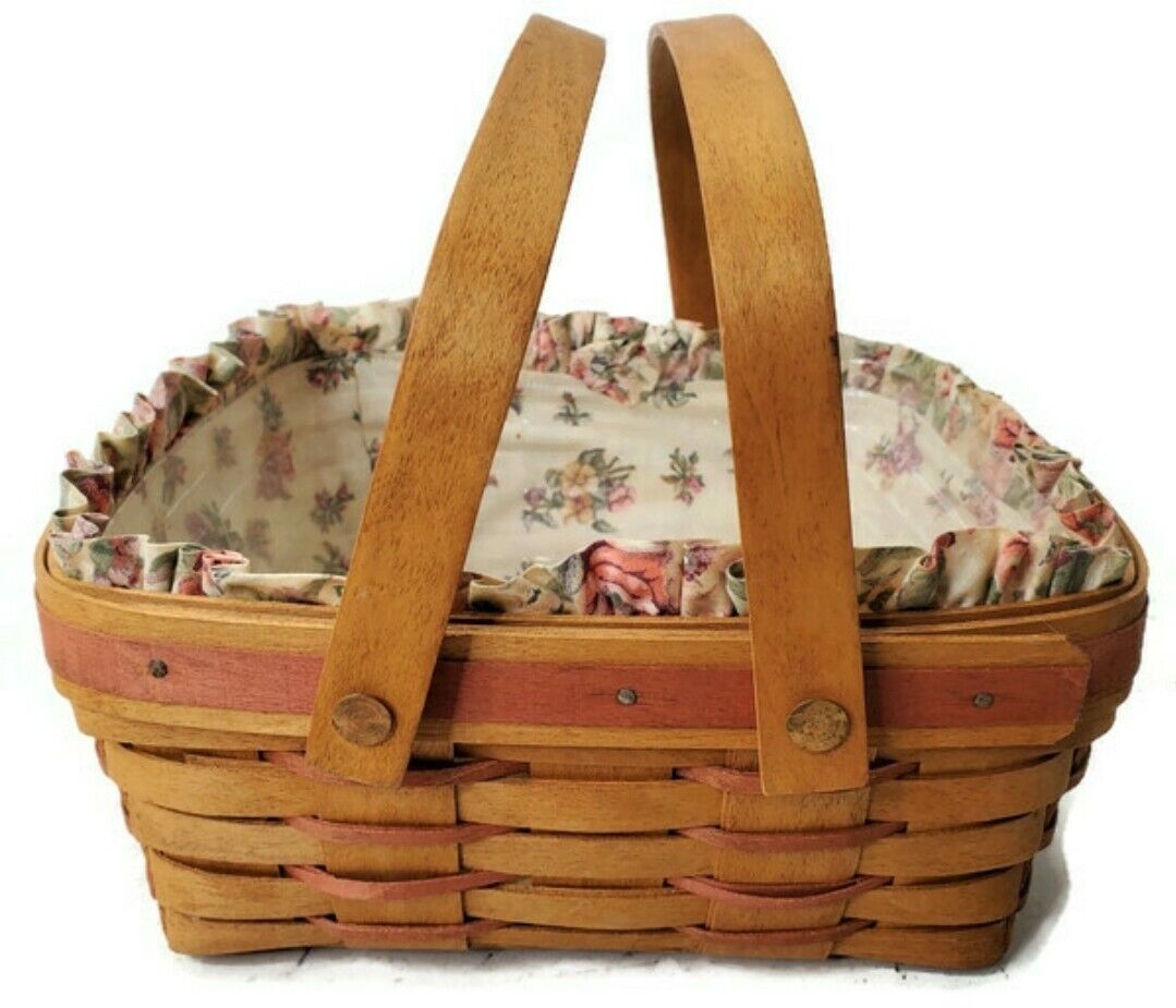 Longaberger Vintage 1992 Mothers Day Basket, Liner, Protector 10.5”x10.5”x4.5”