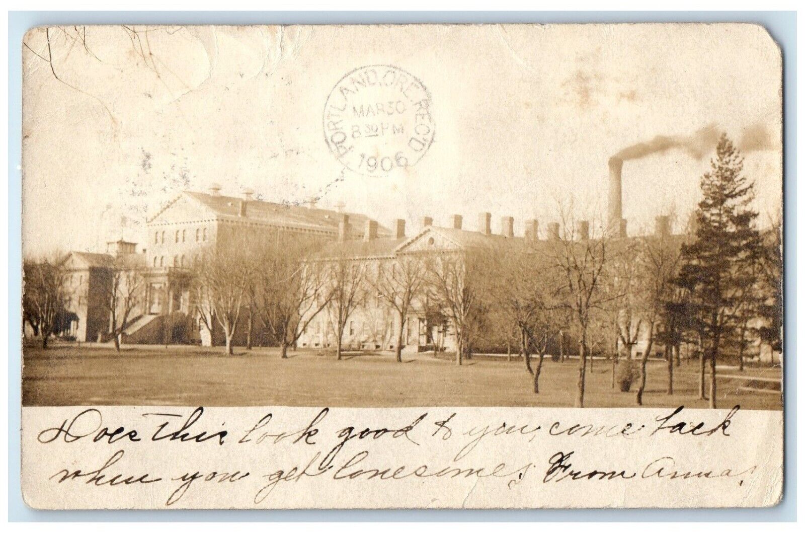 1906 School Building Campus St. Peters Minnesota MN RPPC Photo Antique Postcard