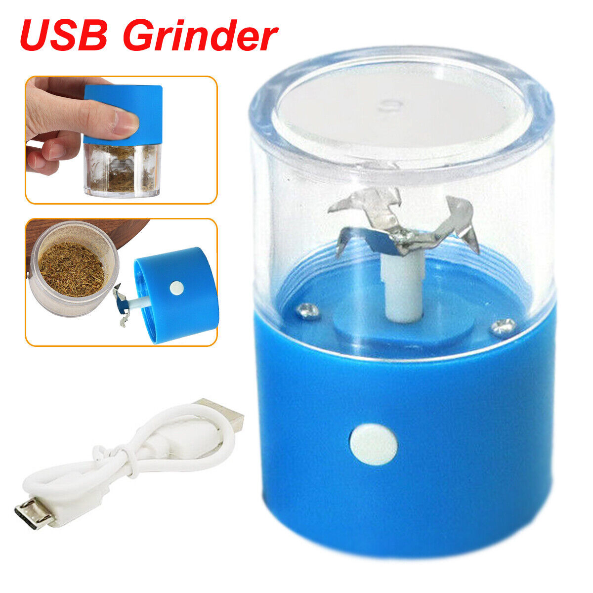 Electric Portable Auto Herb Garlic Grinding Crusher Machine / Rechargeable USB