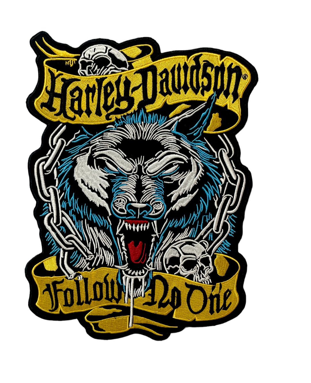 Harley  Lone Wolf Patch - 10'' Large Embroidery Patches  jacket back  - Sew On