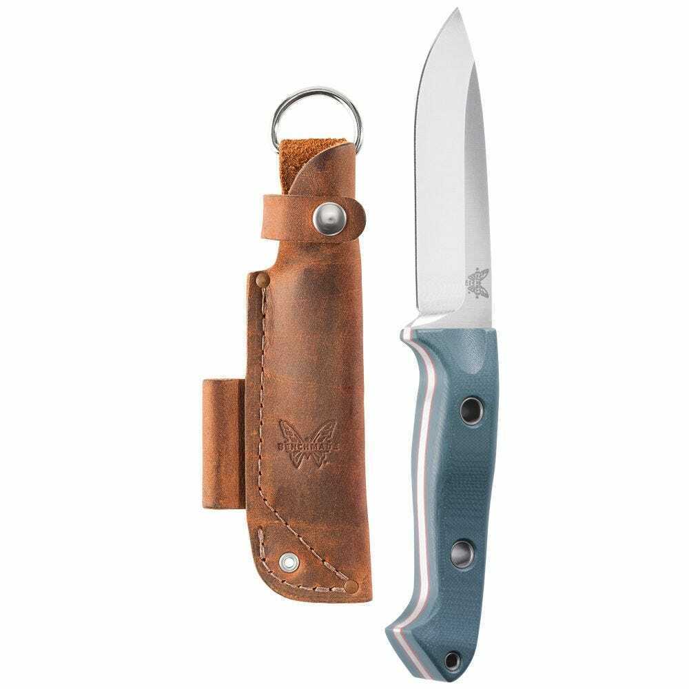NEW Benchmade 162 Bushcrafter Fixed Blade Knife S30V Blade Leather Sheath