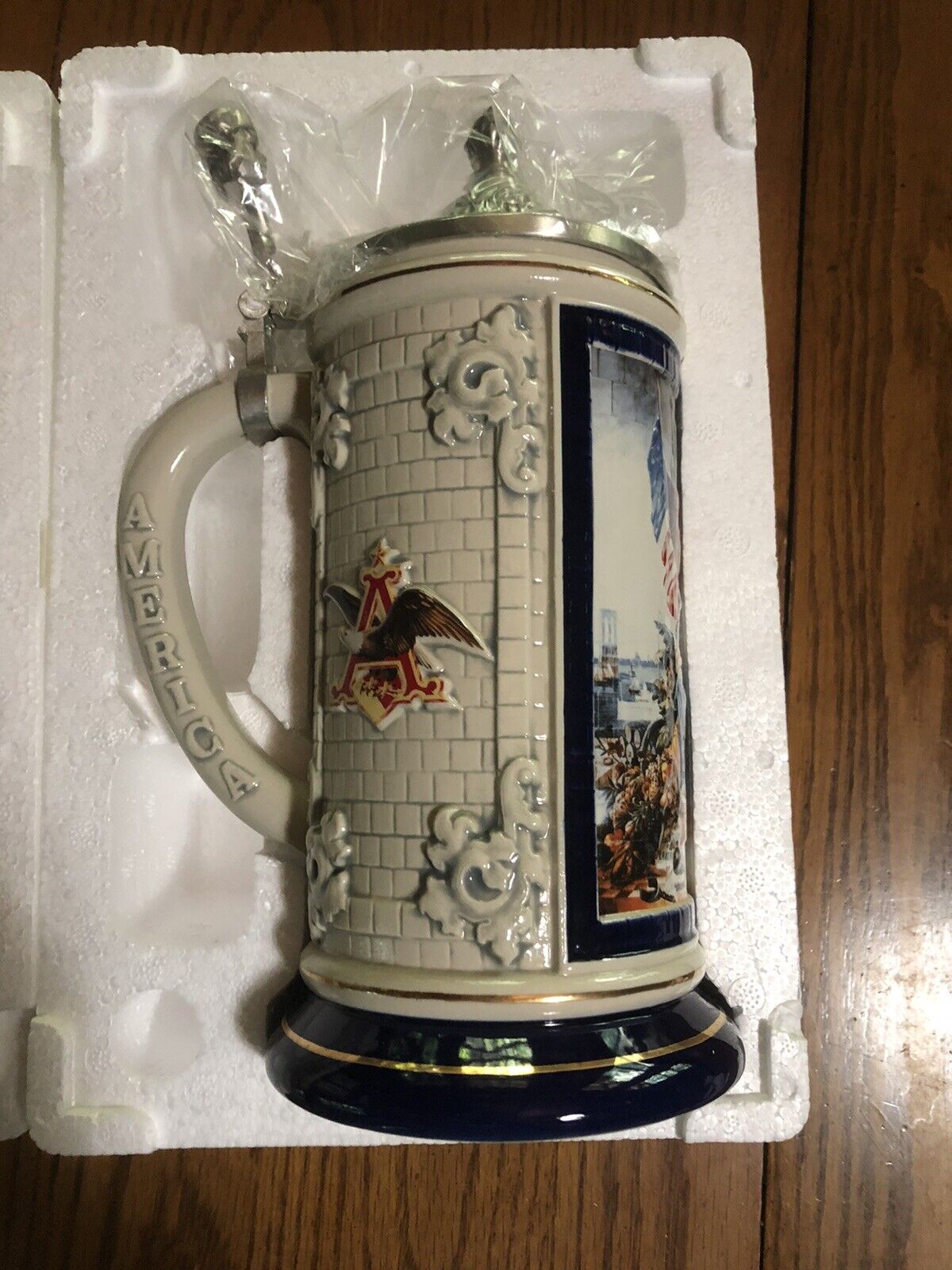 ANHEUSER BUSCH COLLECTOR ED. ST. LOUIS BREW HOUSE MOSAICS 1893 COLUMBIA STEIN