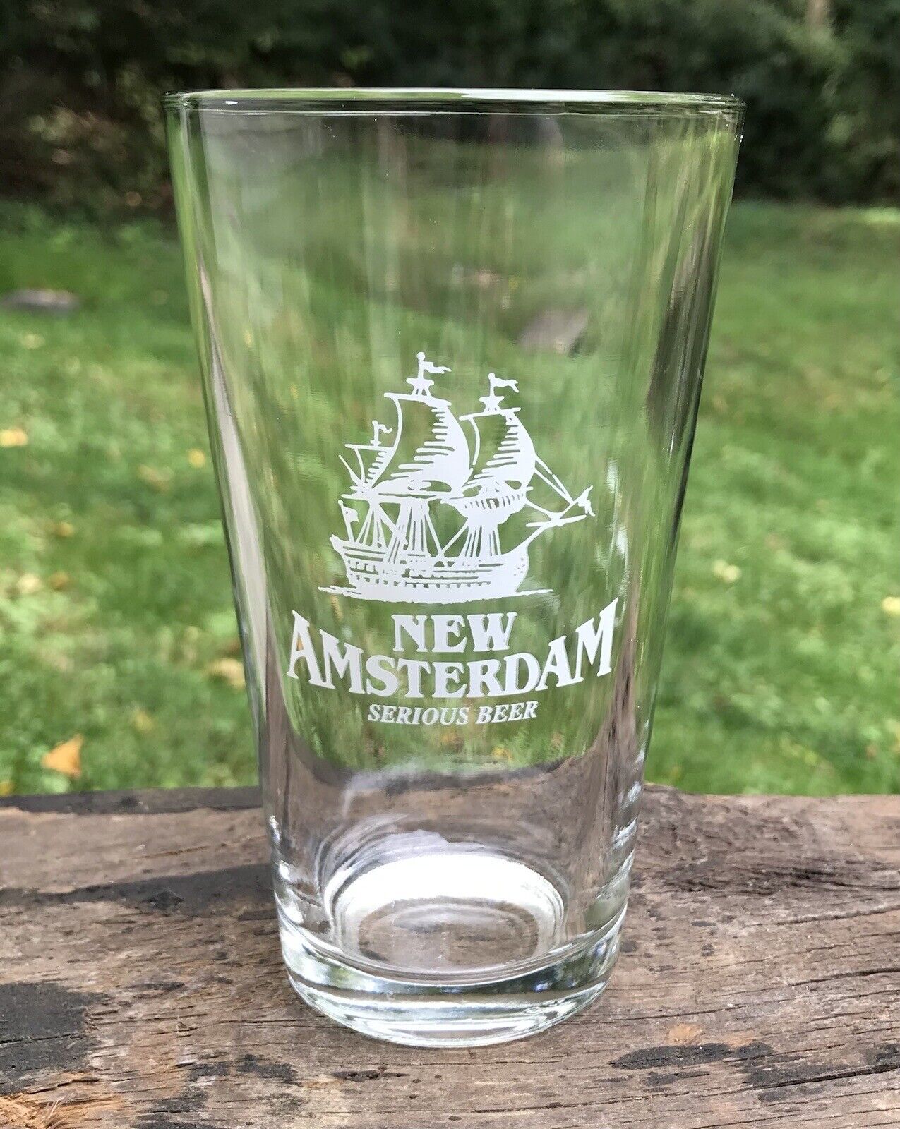 NEW AMSTERDAM Serious Beer, Manhattan, New York City, Retired Beer Pint Glass