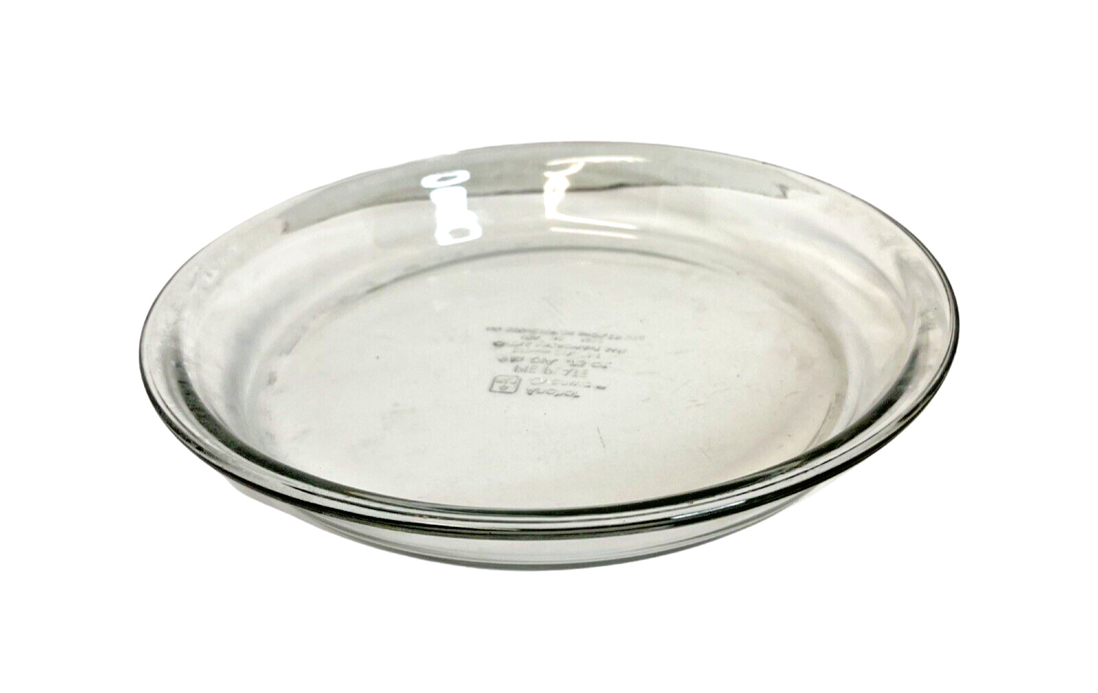 Anchor Hocking Ovenware Pie Plate 9” .75 QT Clear Glass Flat Rim 15 1060 Vintage