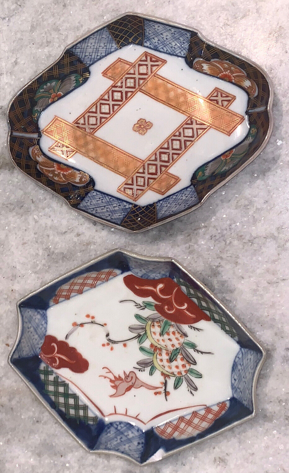 Vtg PR Chinoiserie Asian Floral Porcelain Soap Dish Trinket Trays 6.5”L 5.25”W