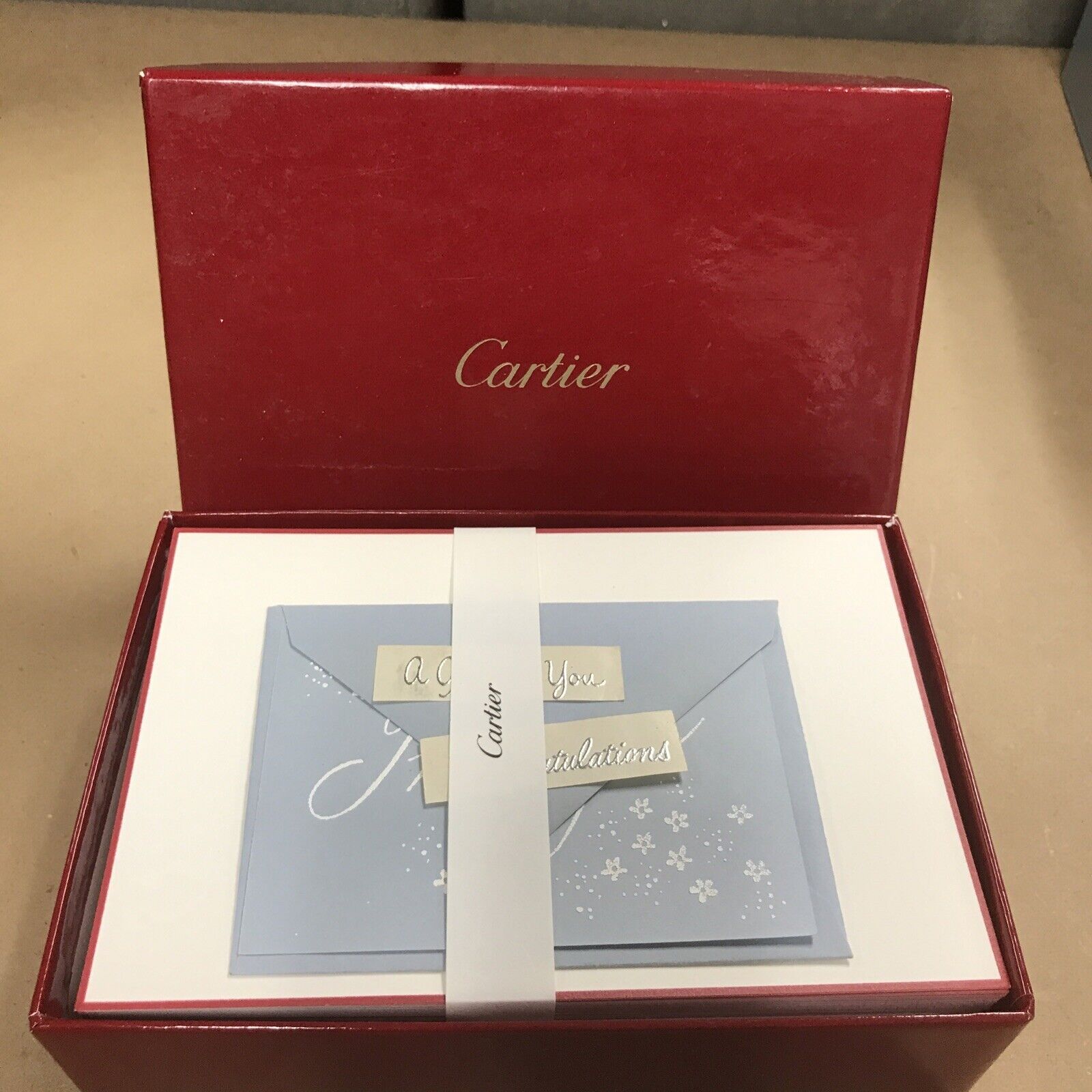 Cartier Card & Envelope Set of 24 (One Small) Thank You Congratulations Etc.