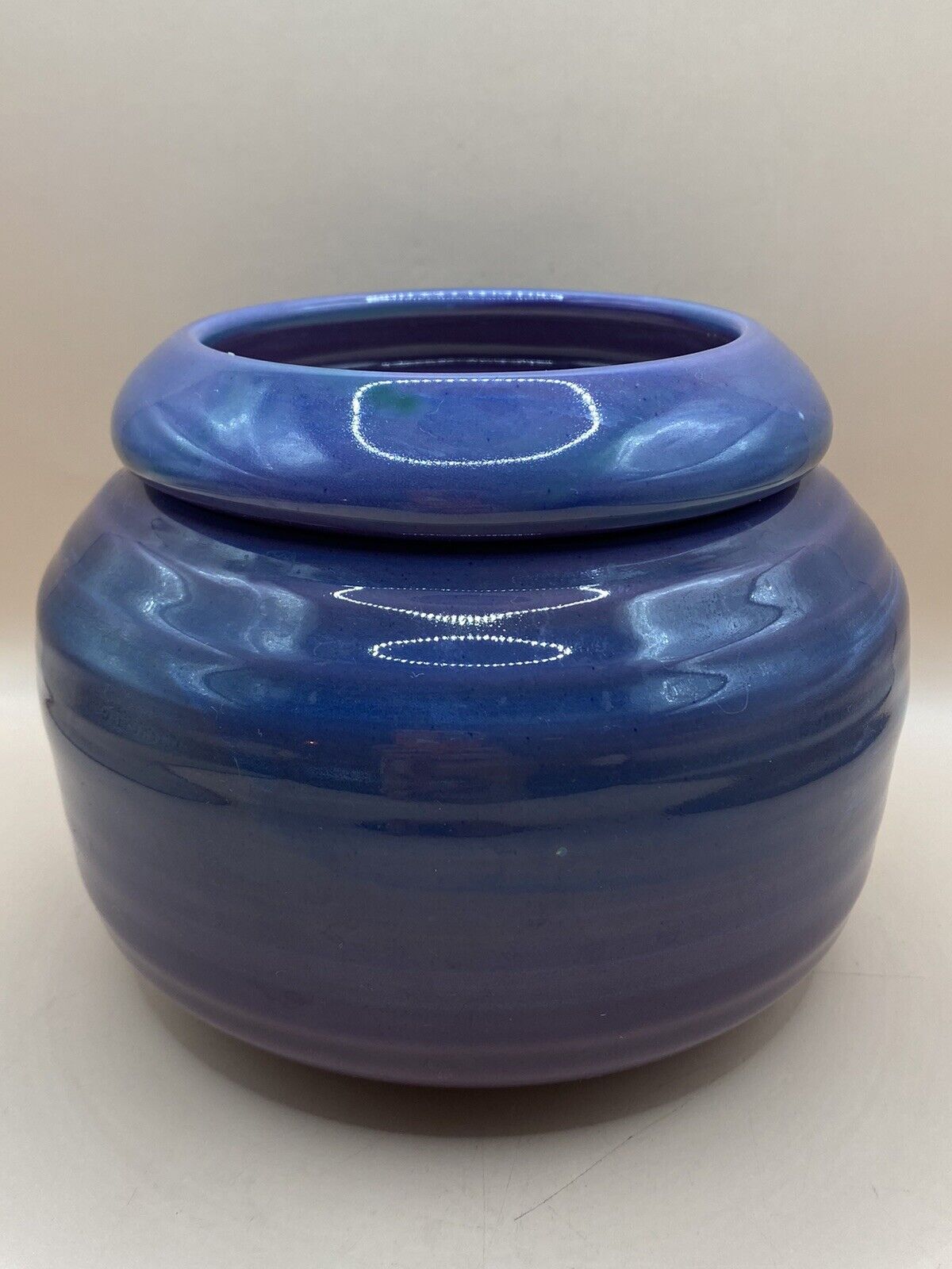 Vintage Original The Violet Pot 1997 Purple Blues Ceramic African Violet Planter