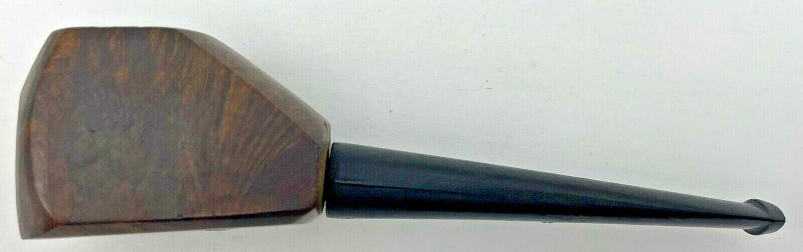 Vintage Imported Briar Root Tobacco Smoking Pipe Flat Bottom Geometric Rustic